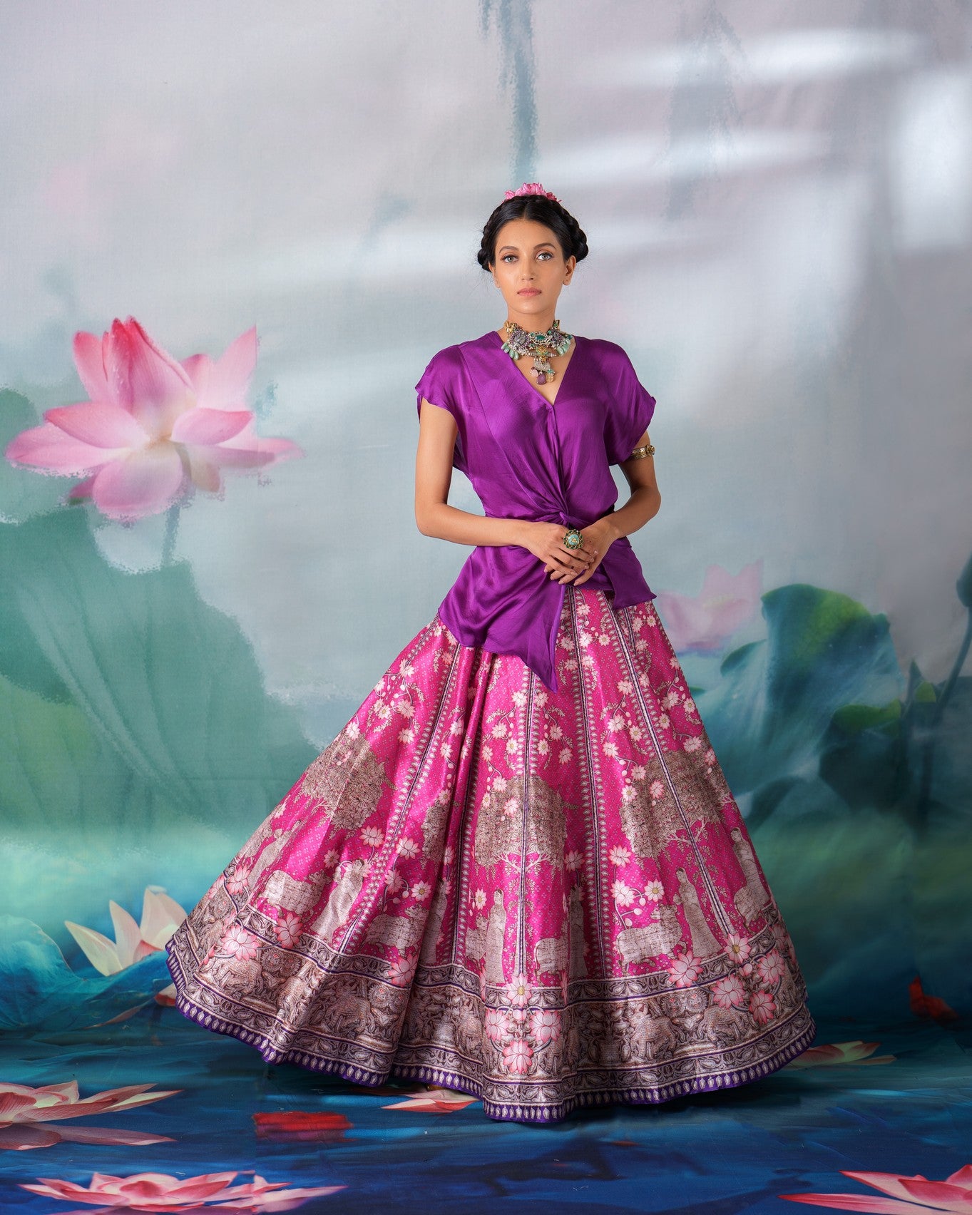 Pichwai : Diksha Leela - Purple/Majenta