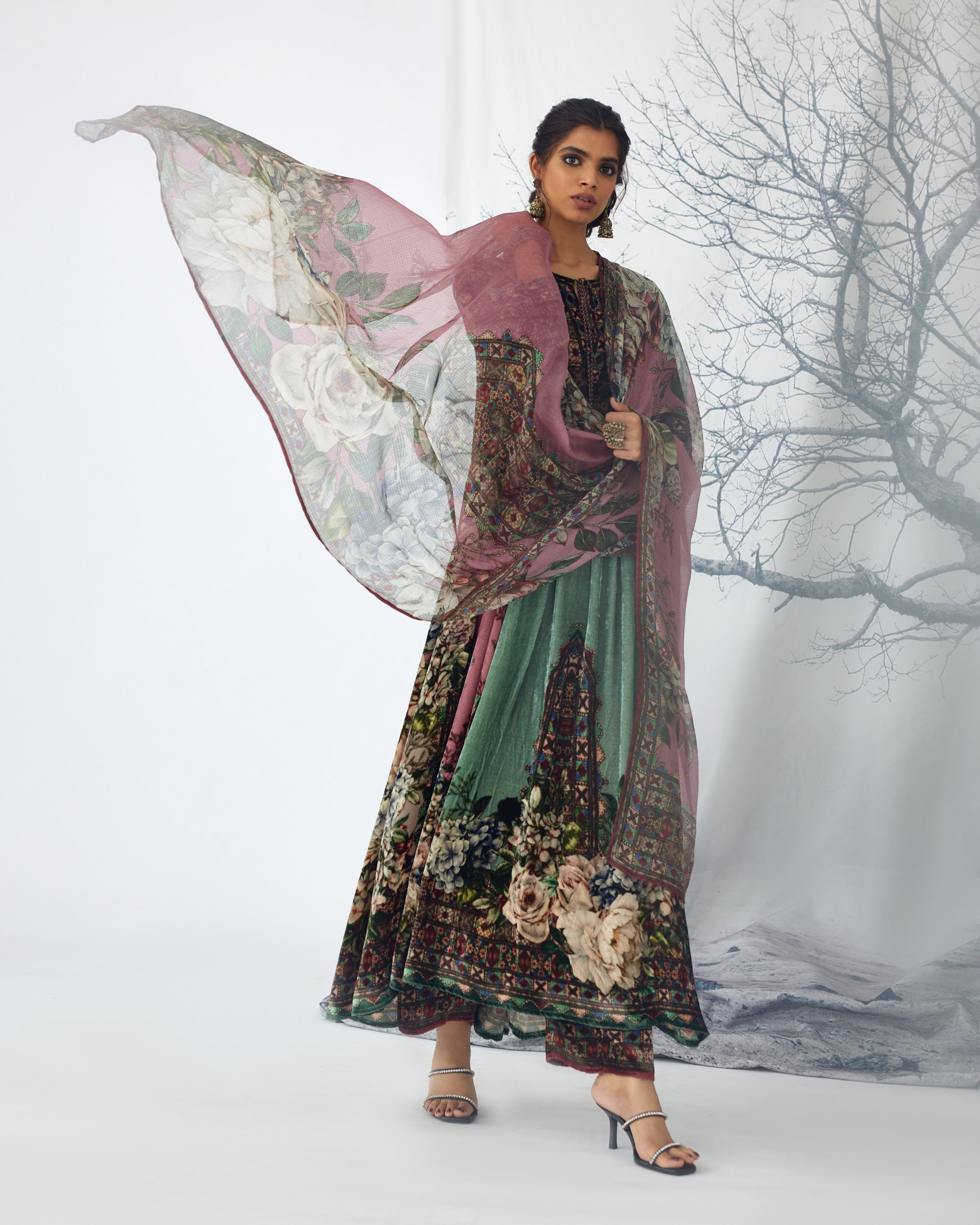 Notting Hill : Anisha - Sage/Dusty Rose