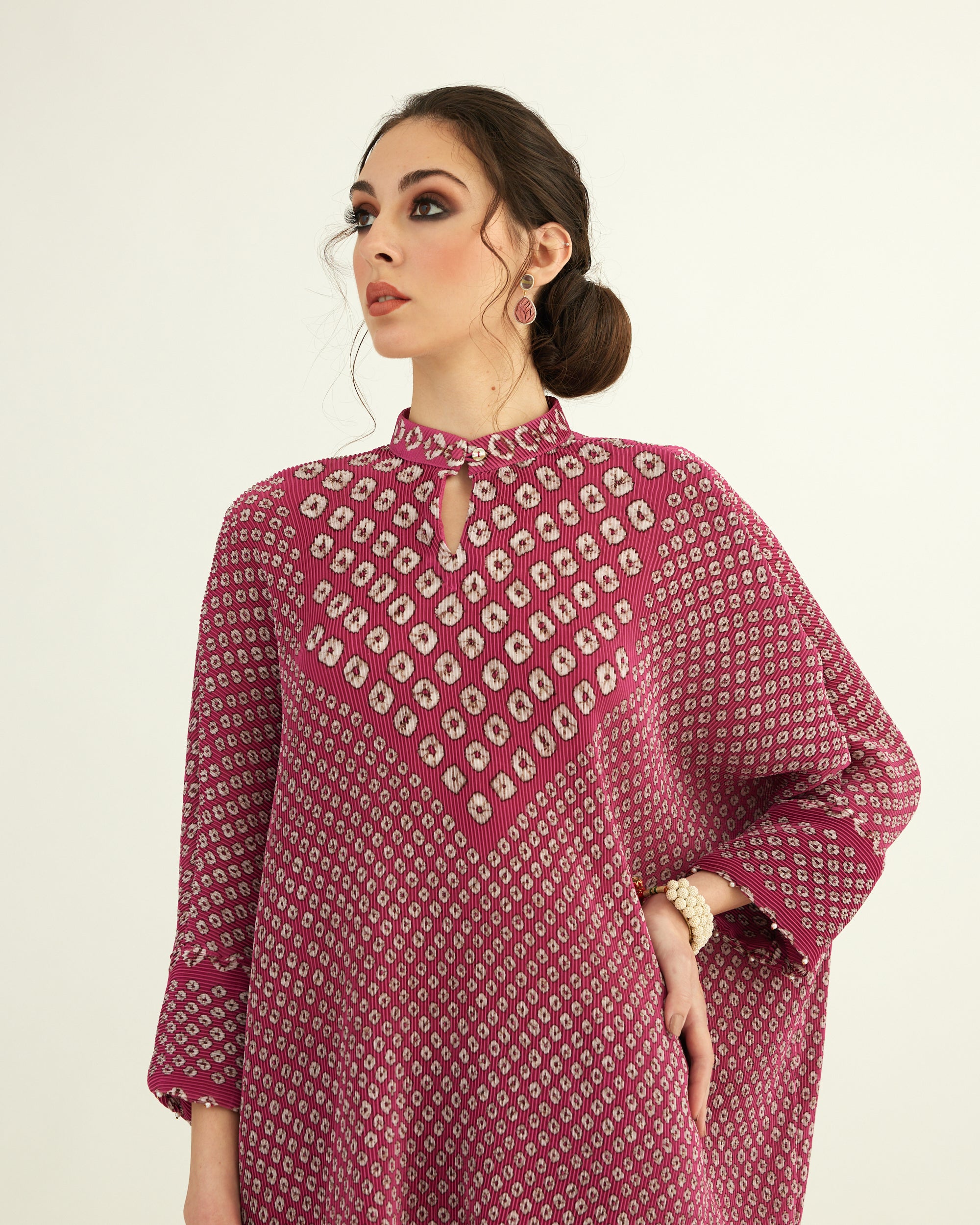 Dibbia Plisse : Chanel Fuchsia (2pc Set)