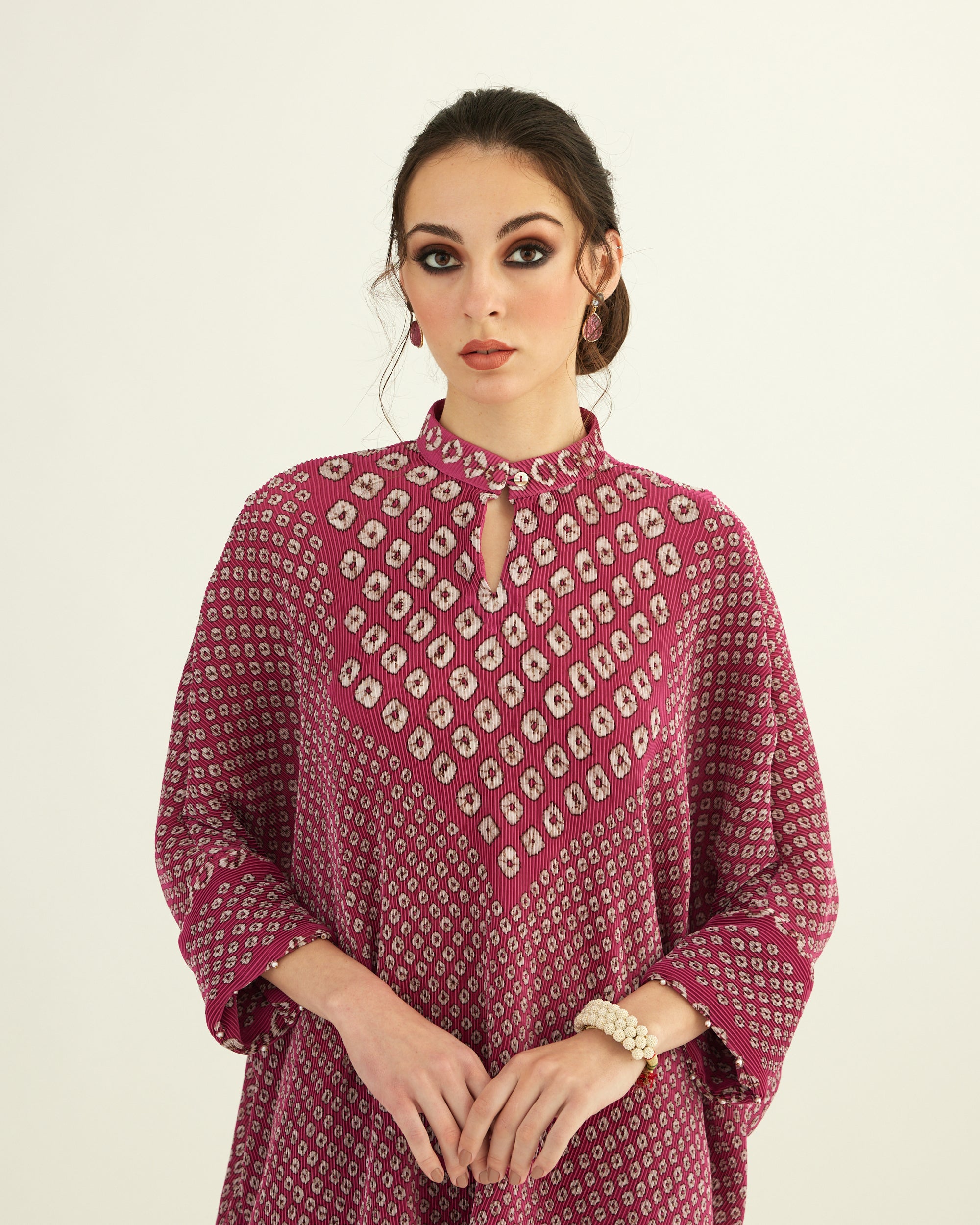 Dibbia Plisse : Chanel Fuchsia (2pc Set)
