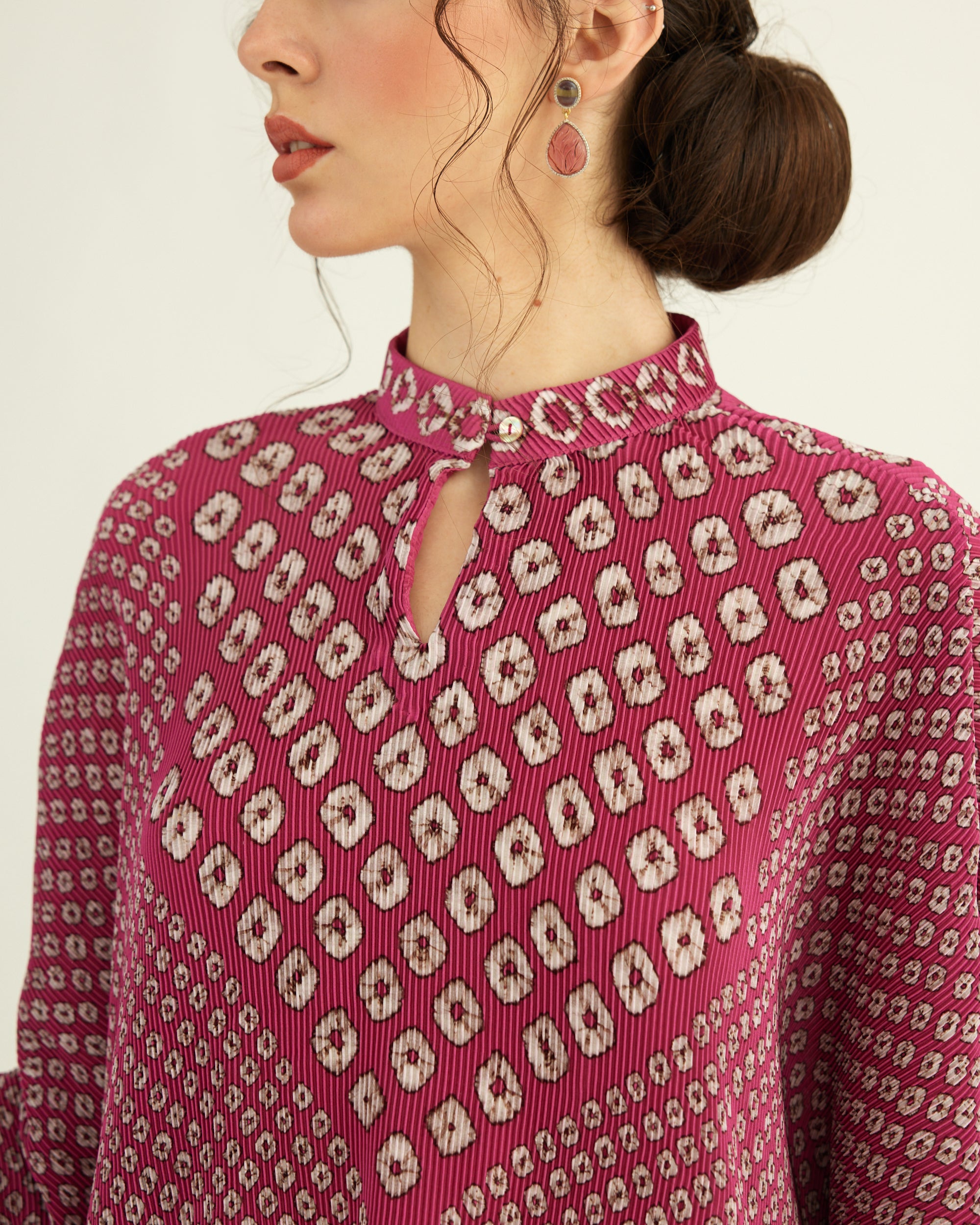 Dibbia Plisse : Chanel Fuchsia (2pc Set)
