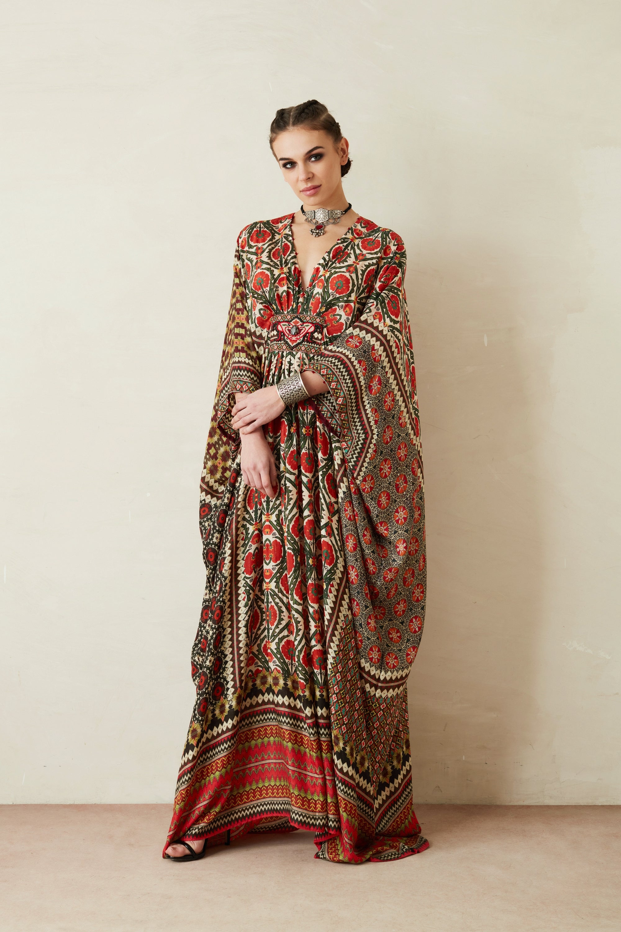 Bagru : Imama - Beige/Maroon