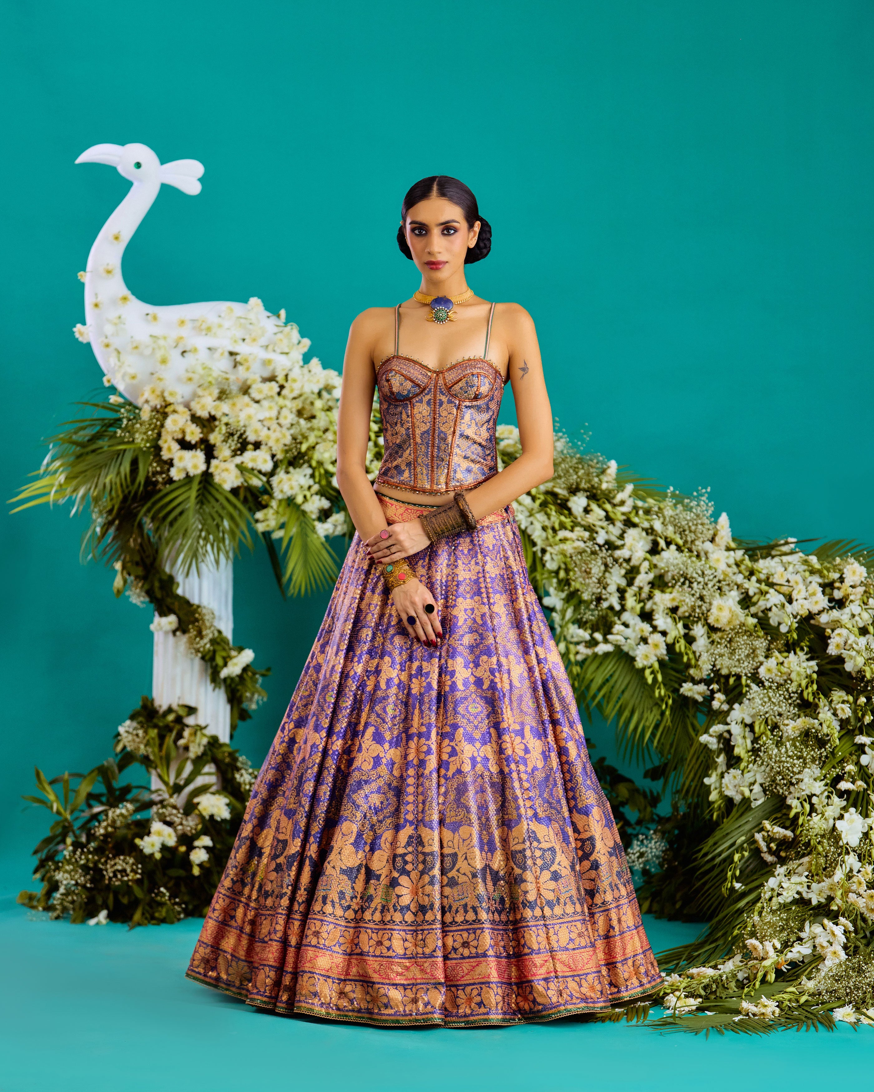 Baati : Corset Leela - Purple/Gold
