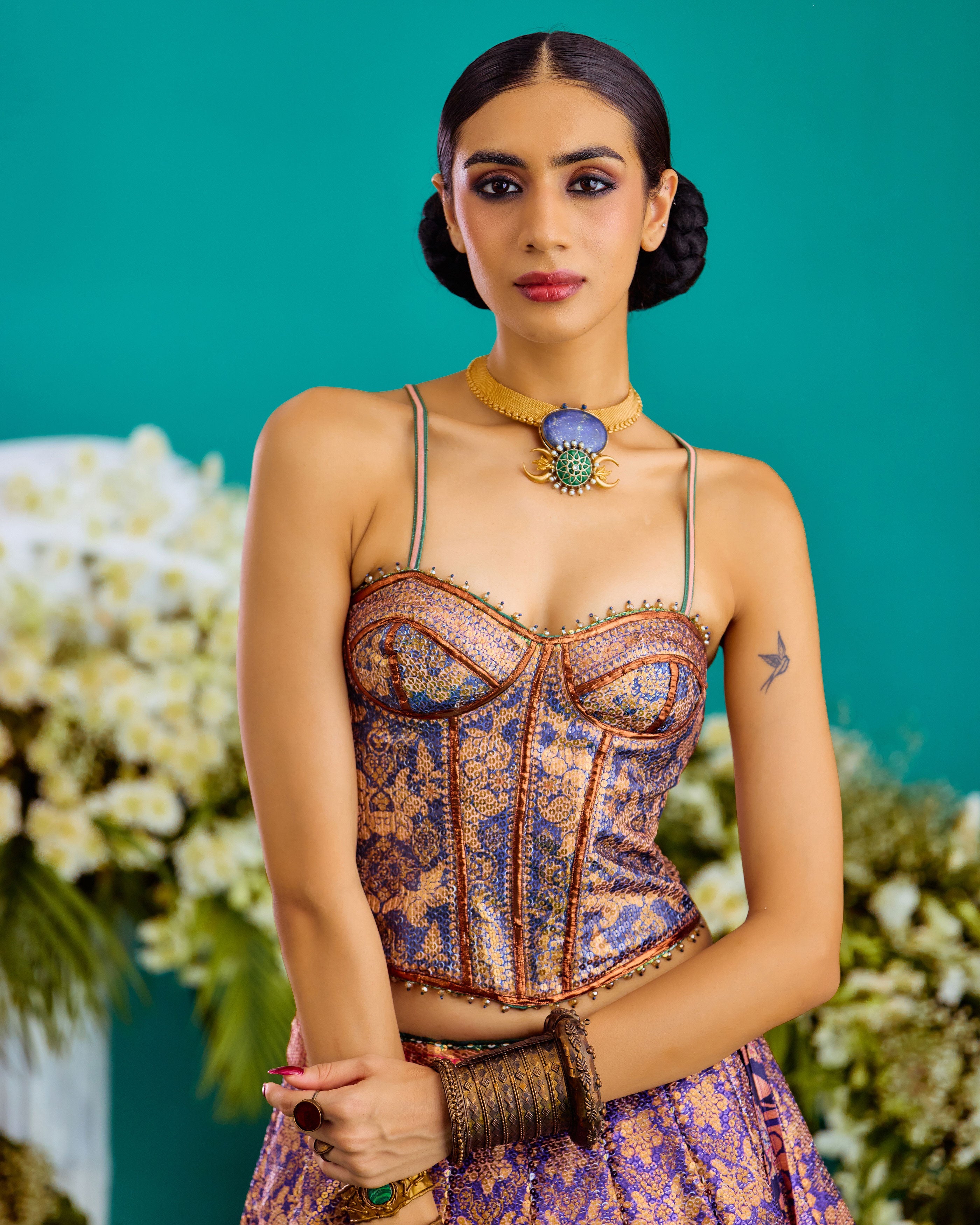 Baati : Corset Leela - Purple/Gold