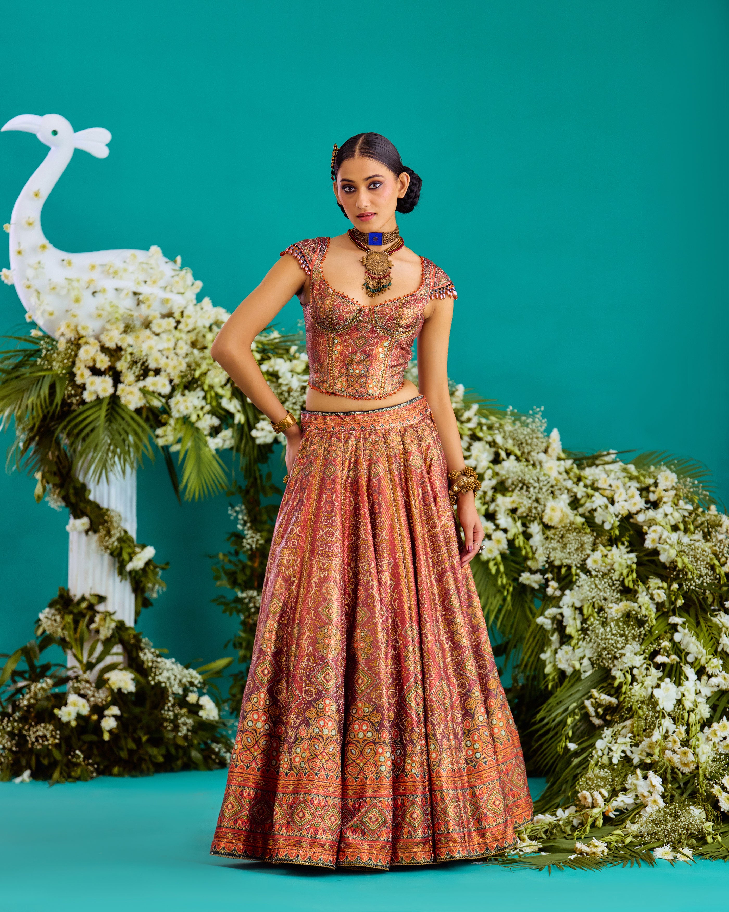 Baati : Corset Leela - Rust/Gold