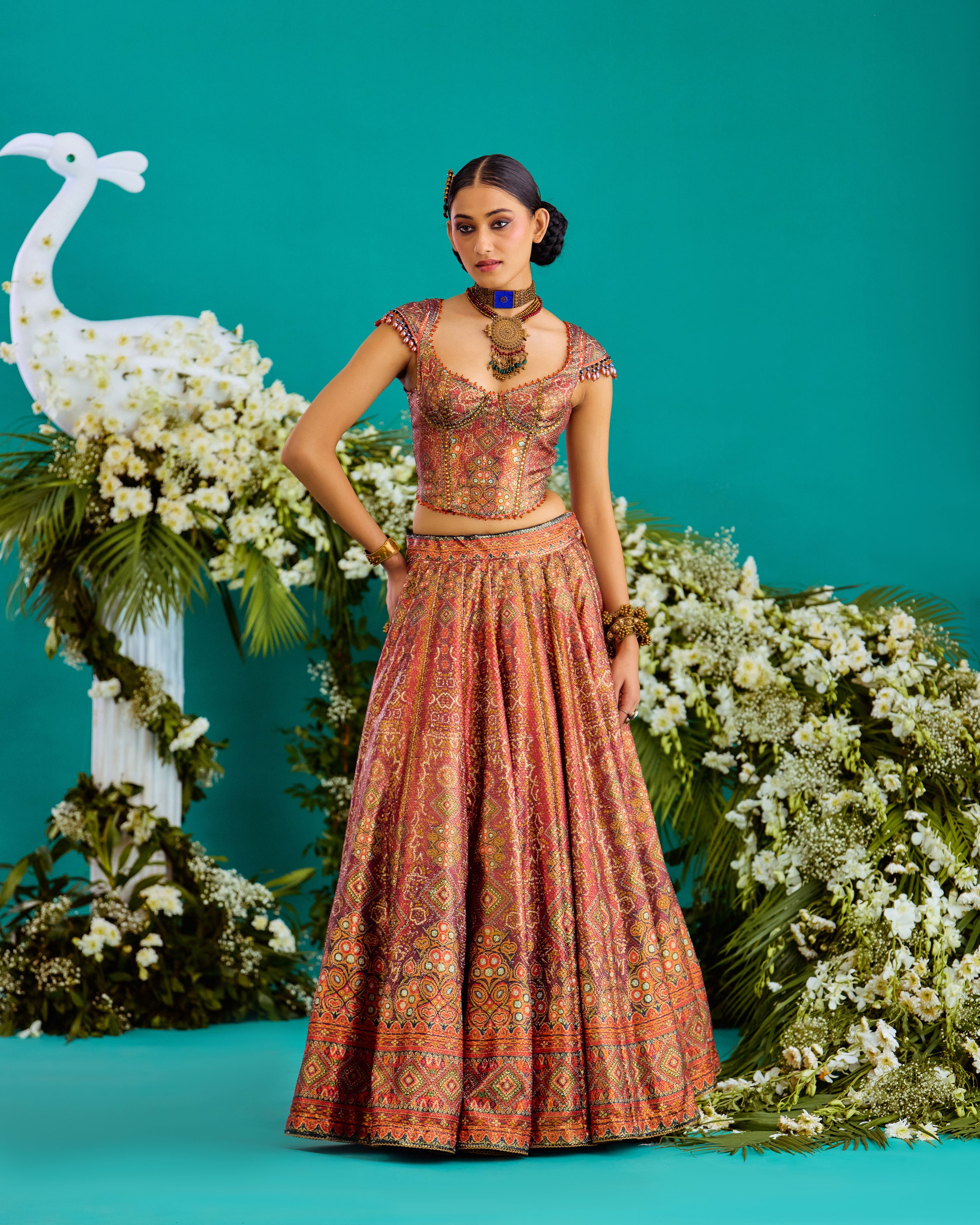 Baati : Corset Leela - Rust/Gold