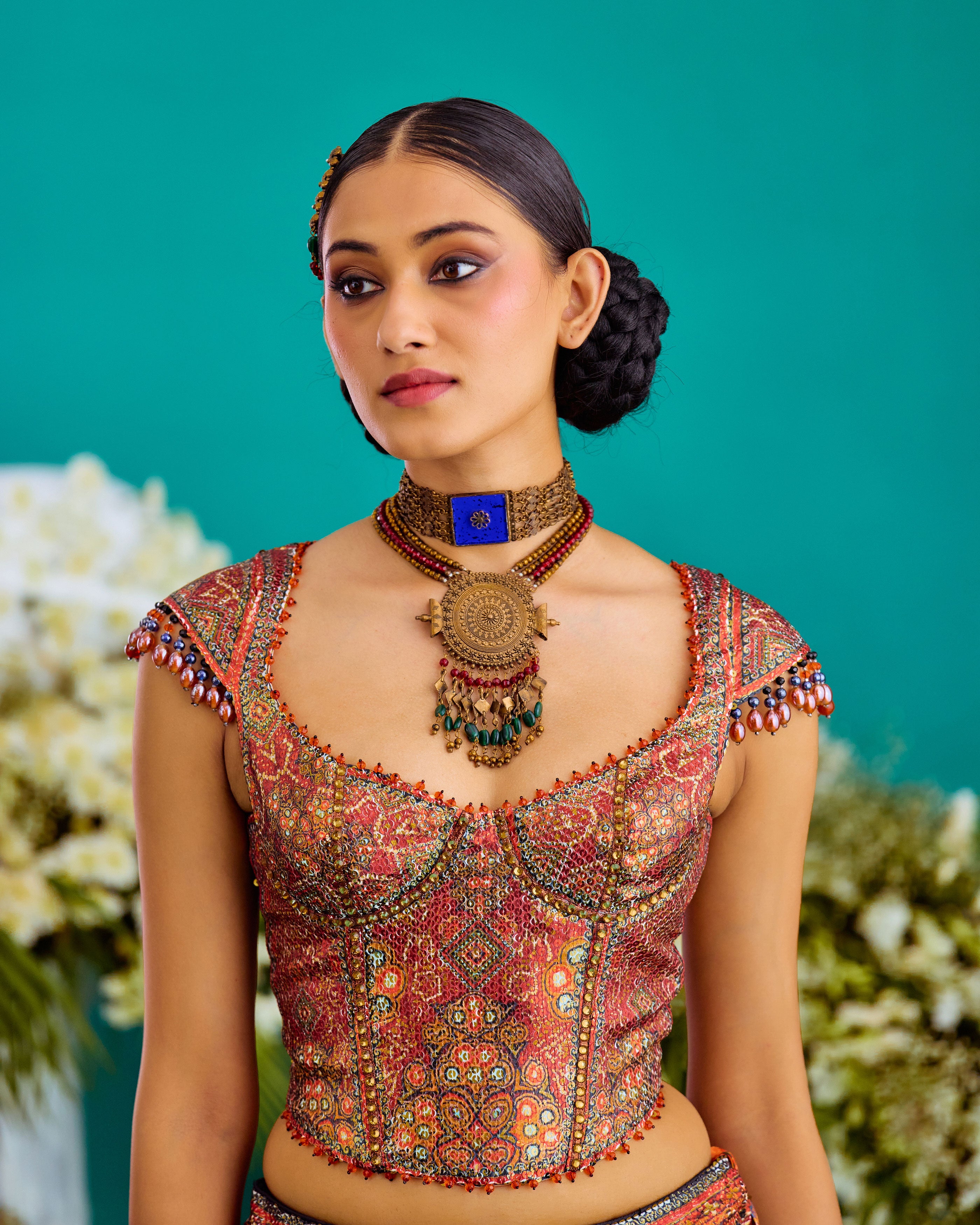 Baati : Corset Leela - Rust/Gold