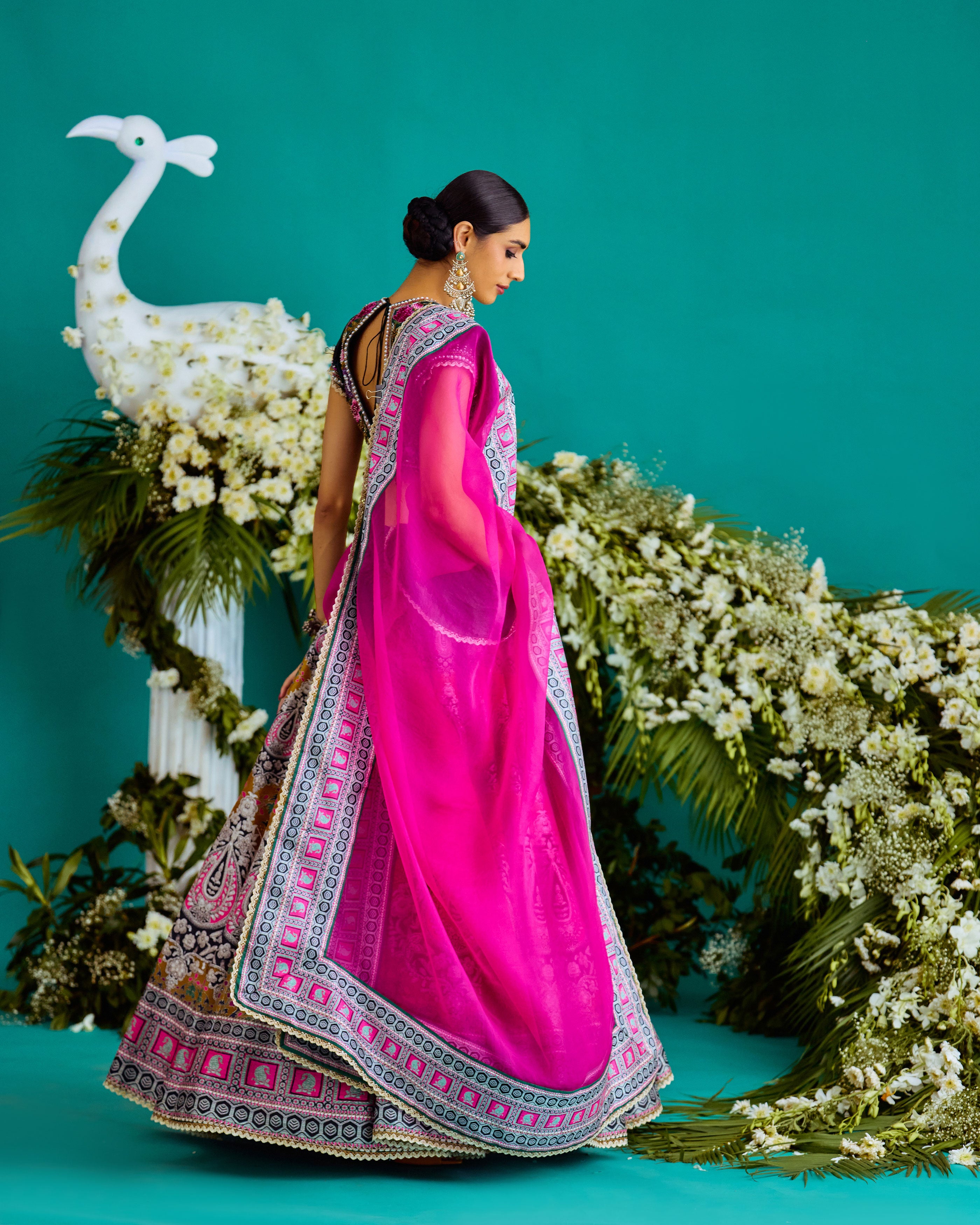 Baati : Leela - Fuchsia/Anise Green