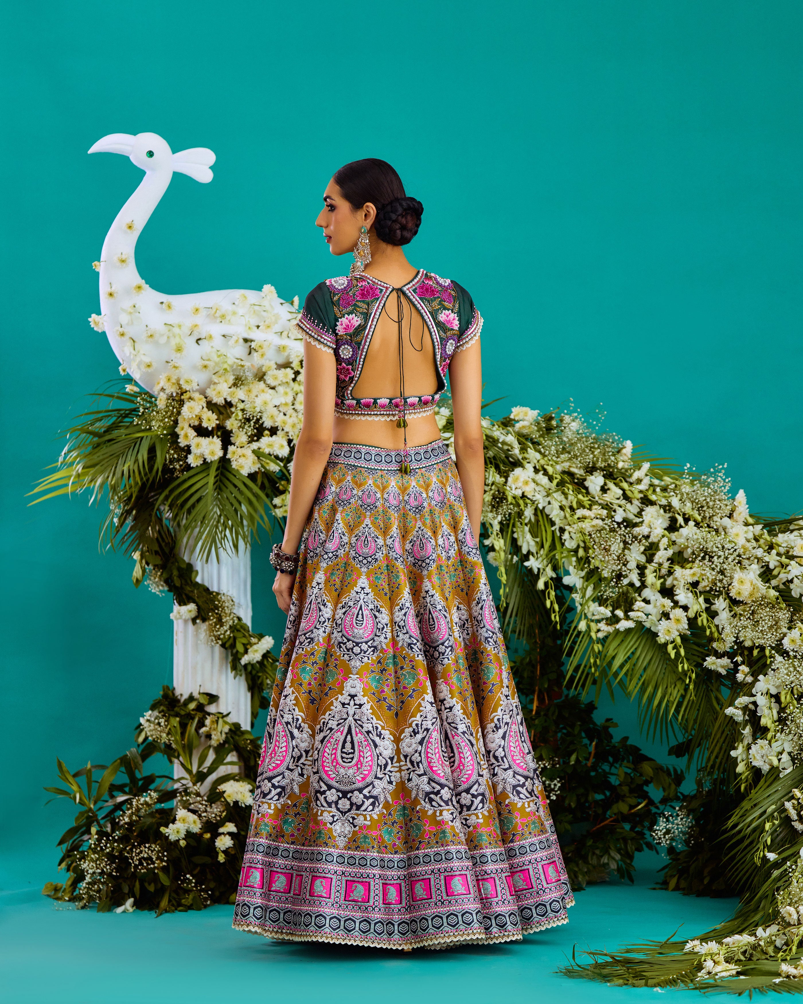 Baati : Leela - Fuchsia/Anise Green