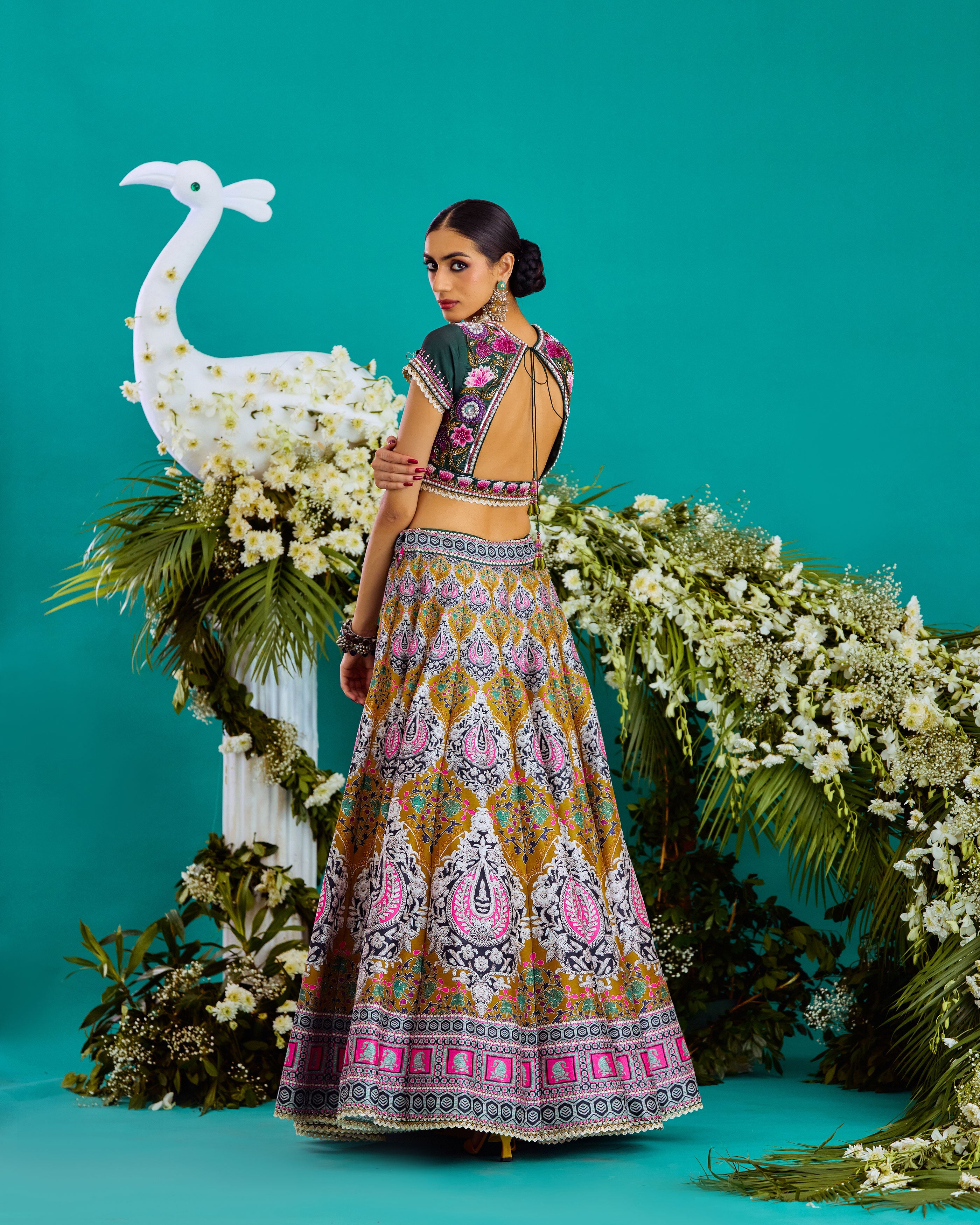 Baati : Leela - Fuchsia/Anise Green