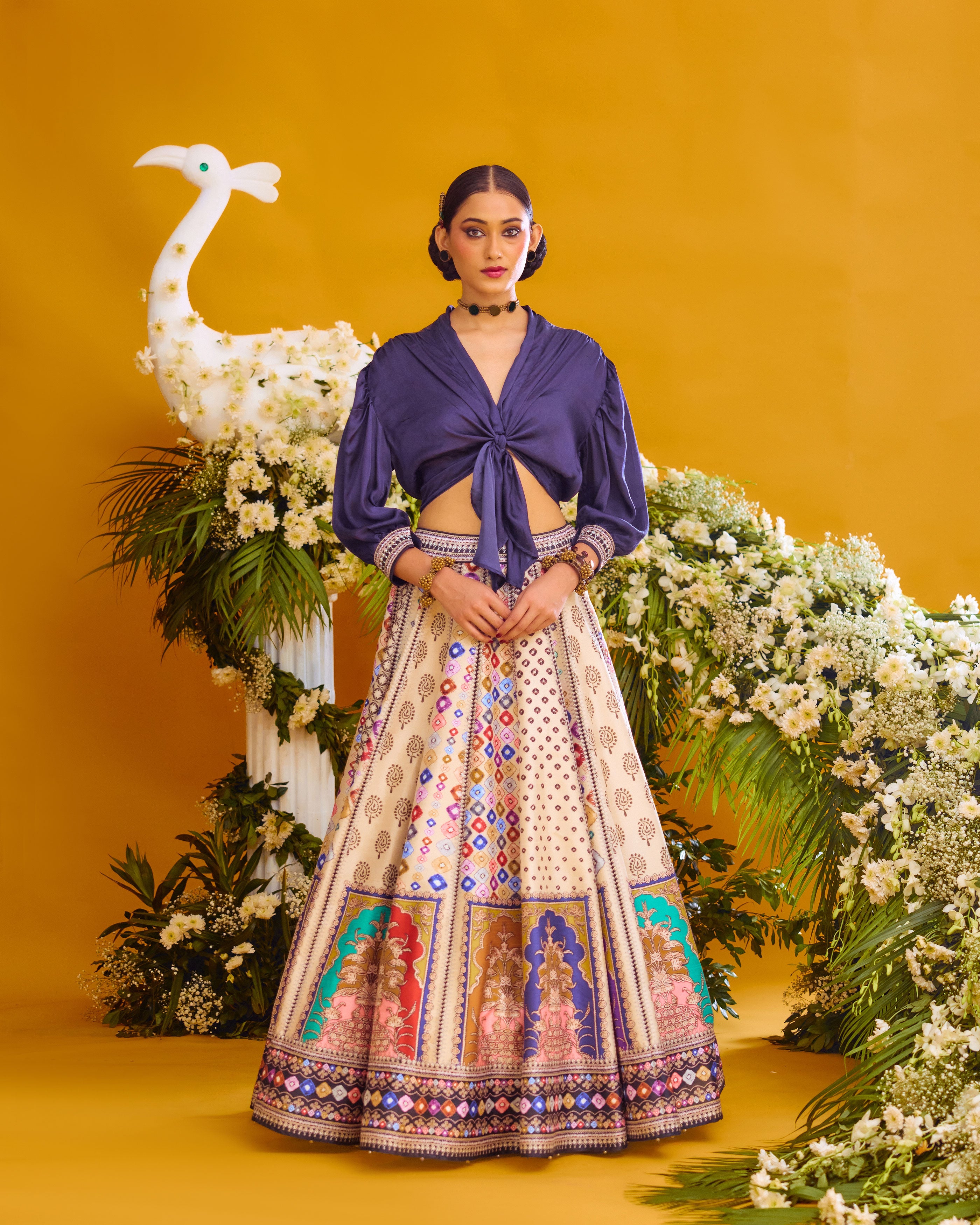 Baati : Rubali/Leela - Navy/Multi