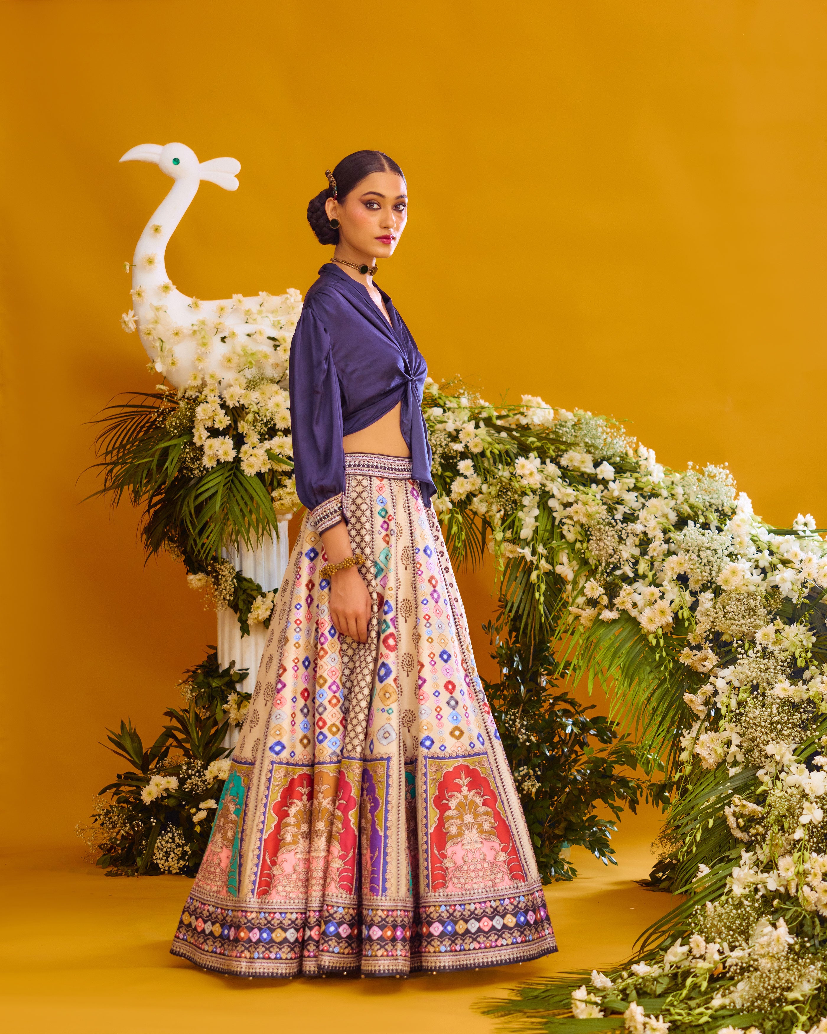 Baati : Rubali/Leela - Navy/Multi
