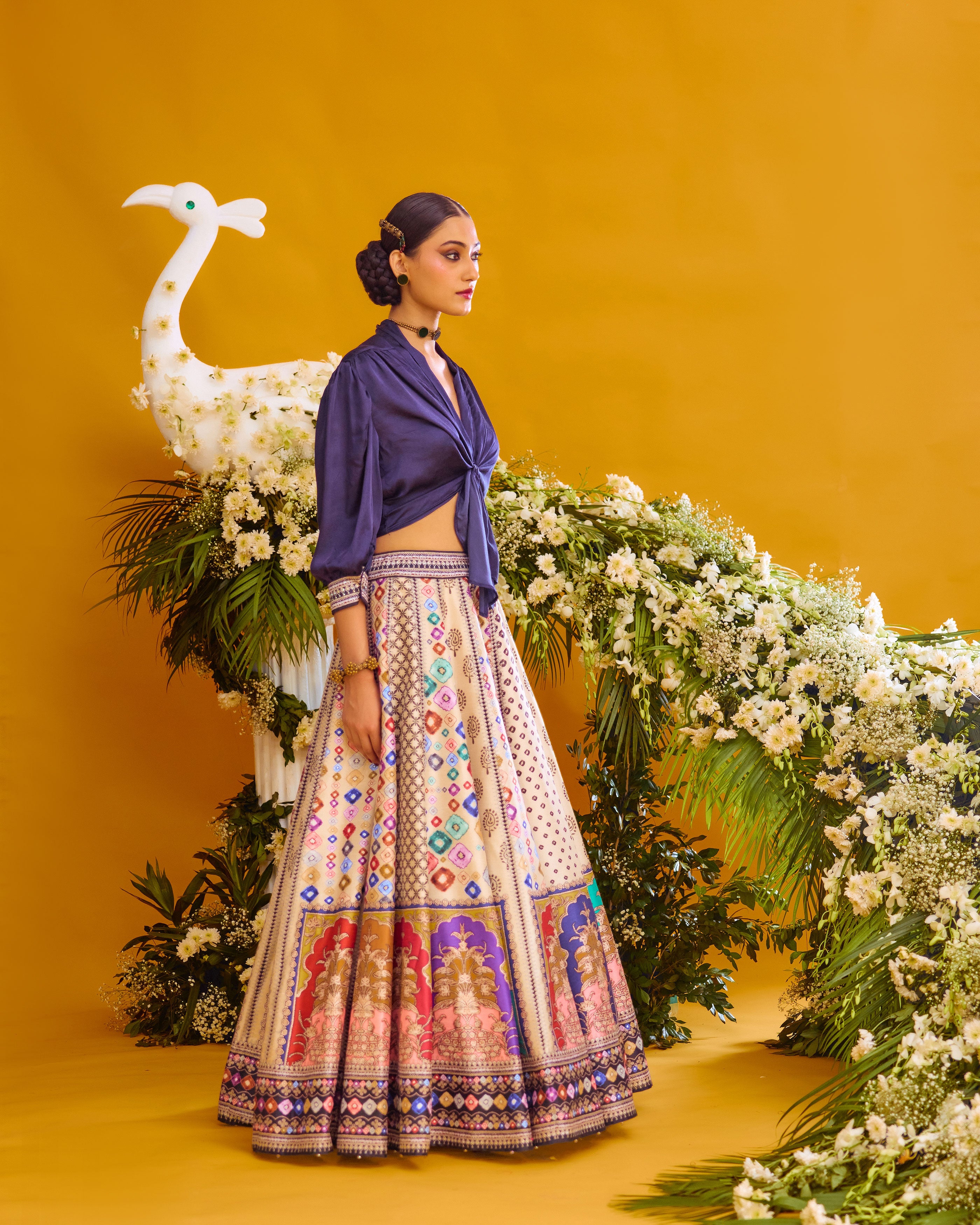 Baati : Rubali/Leela - Navy/Multi