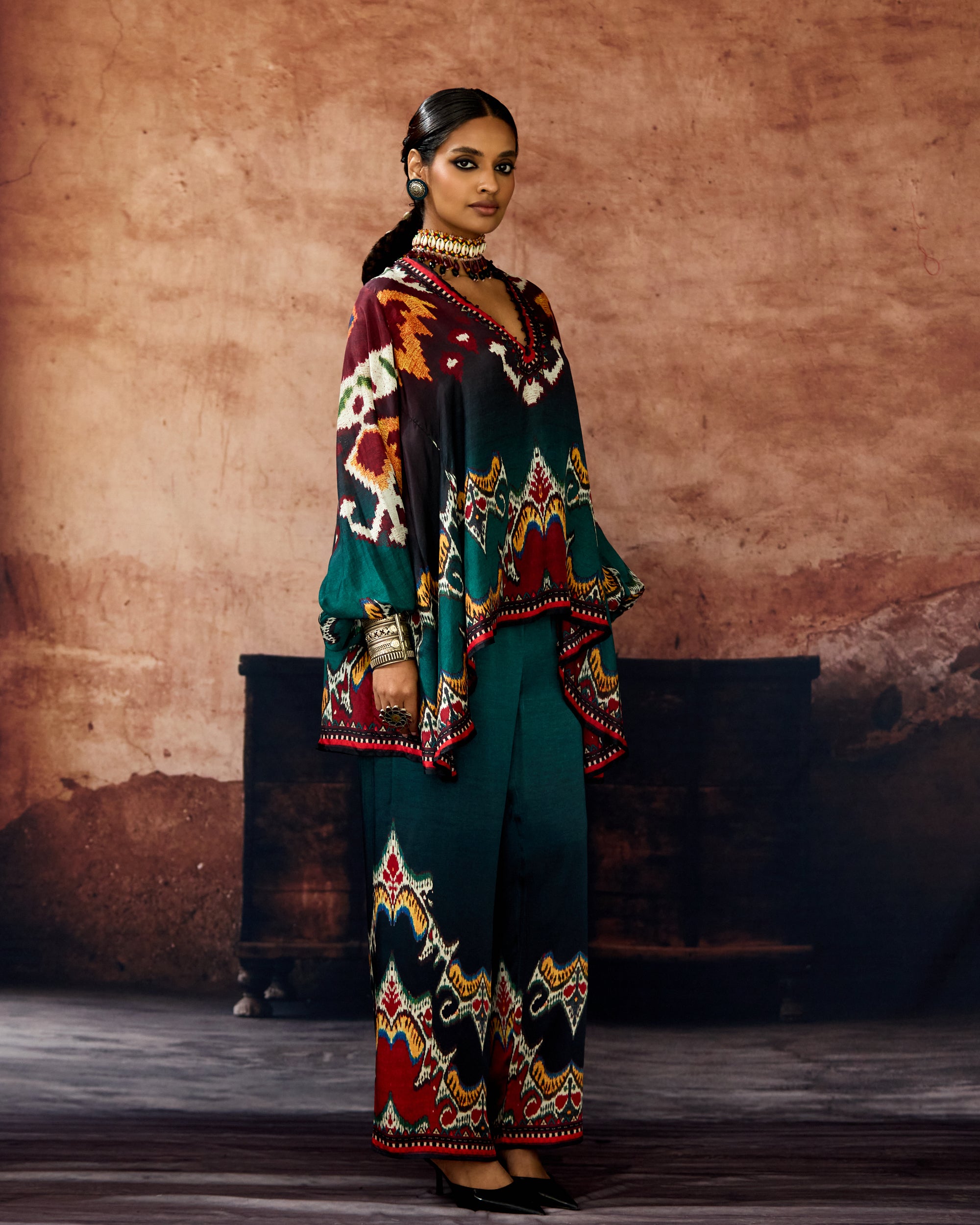 Kasbah : Sanaa - Burgundy/Teal