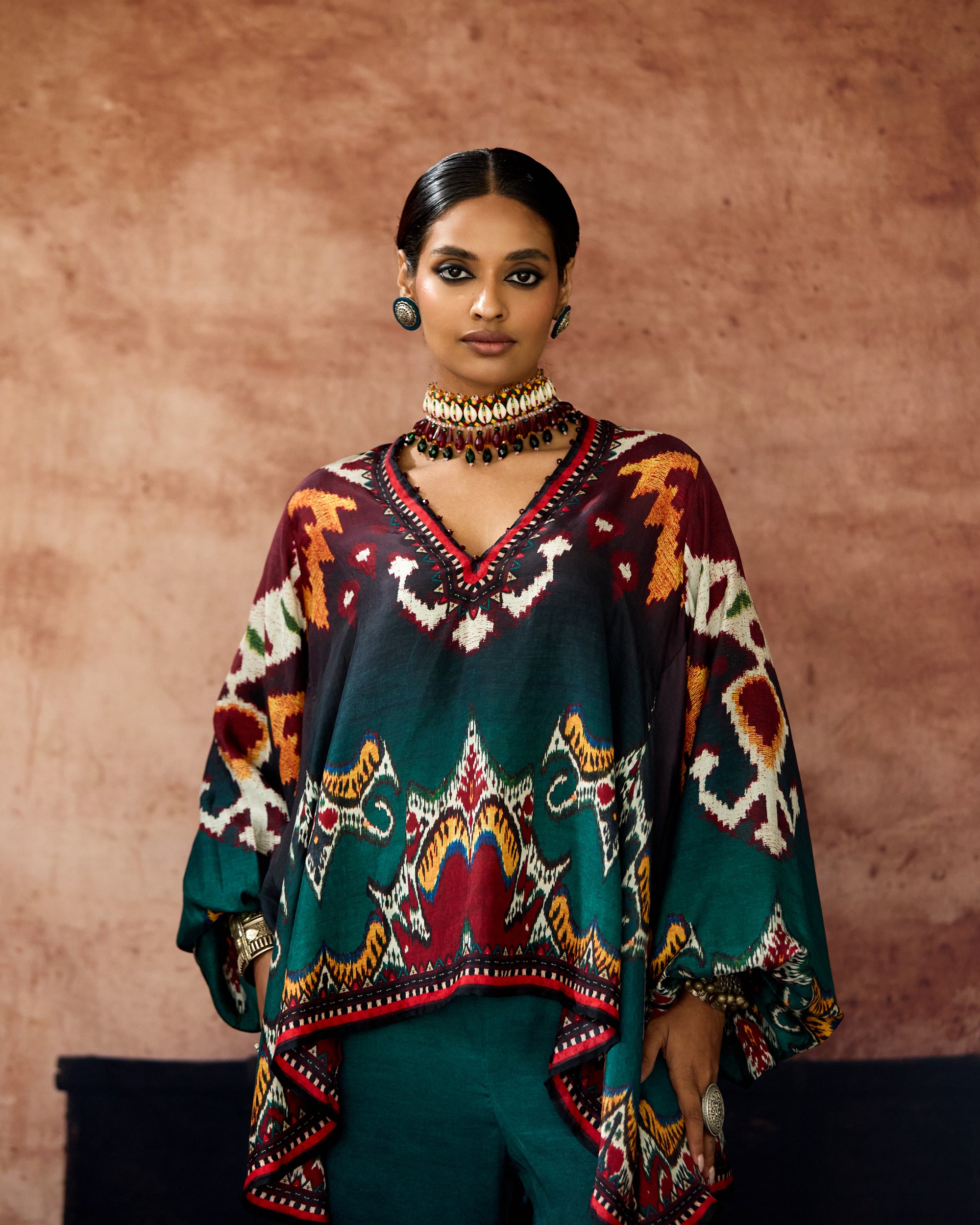 Kasbah : Sanaa - Burgundy/Teal