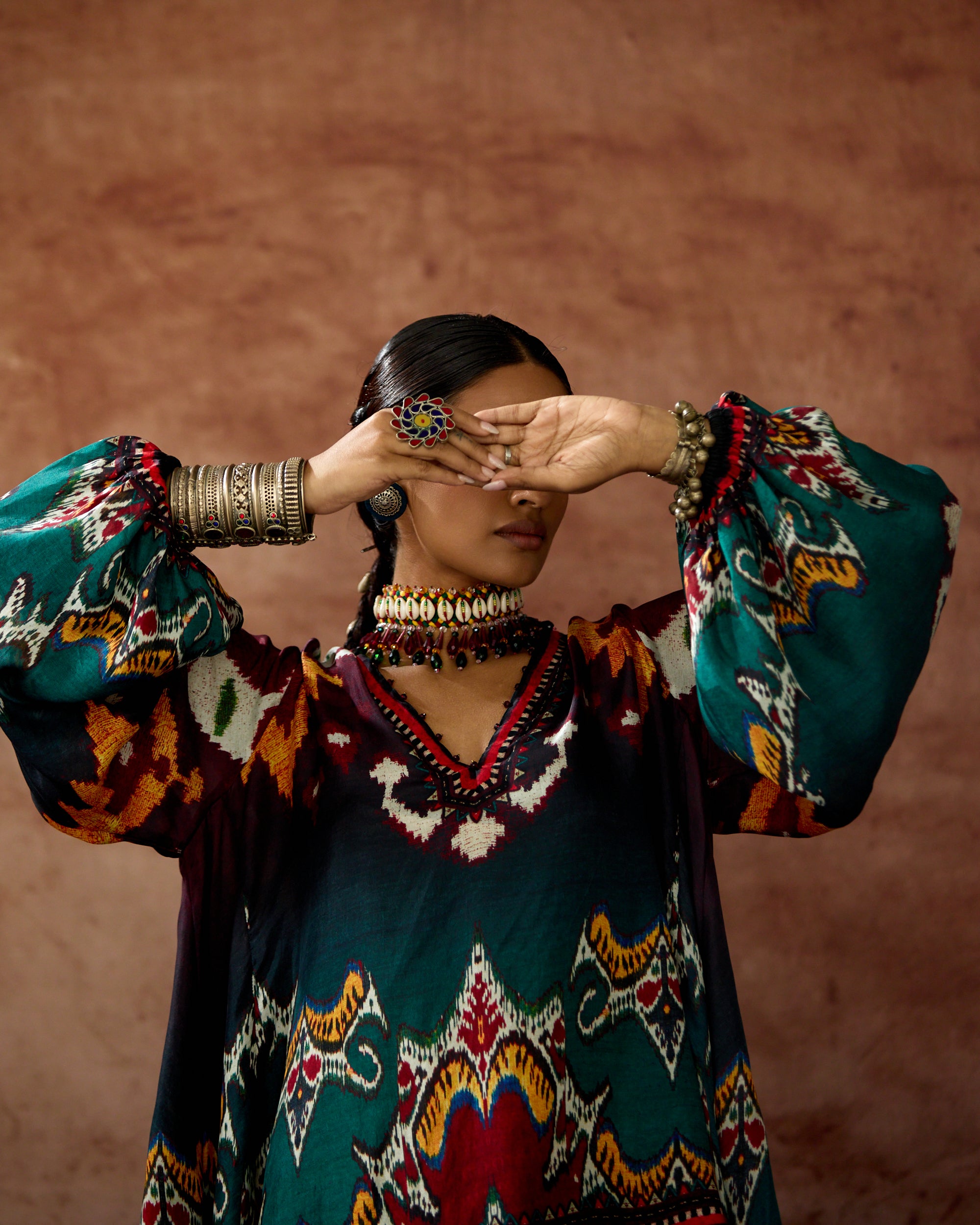Kasbah : Sanaa - Burgundy/Teal