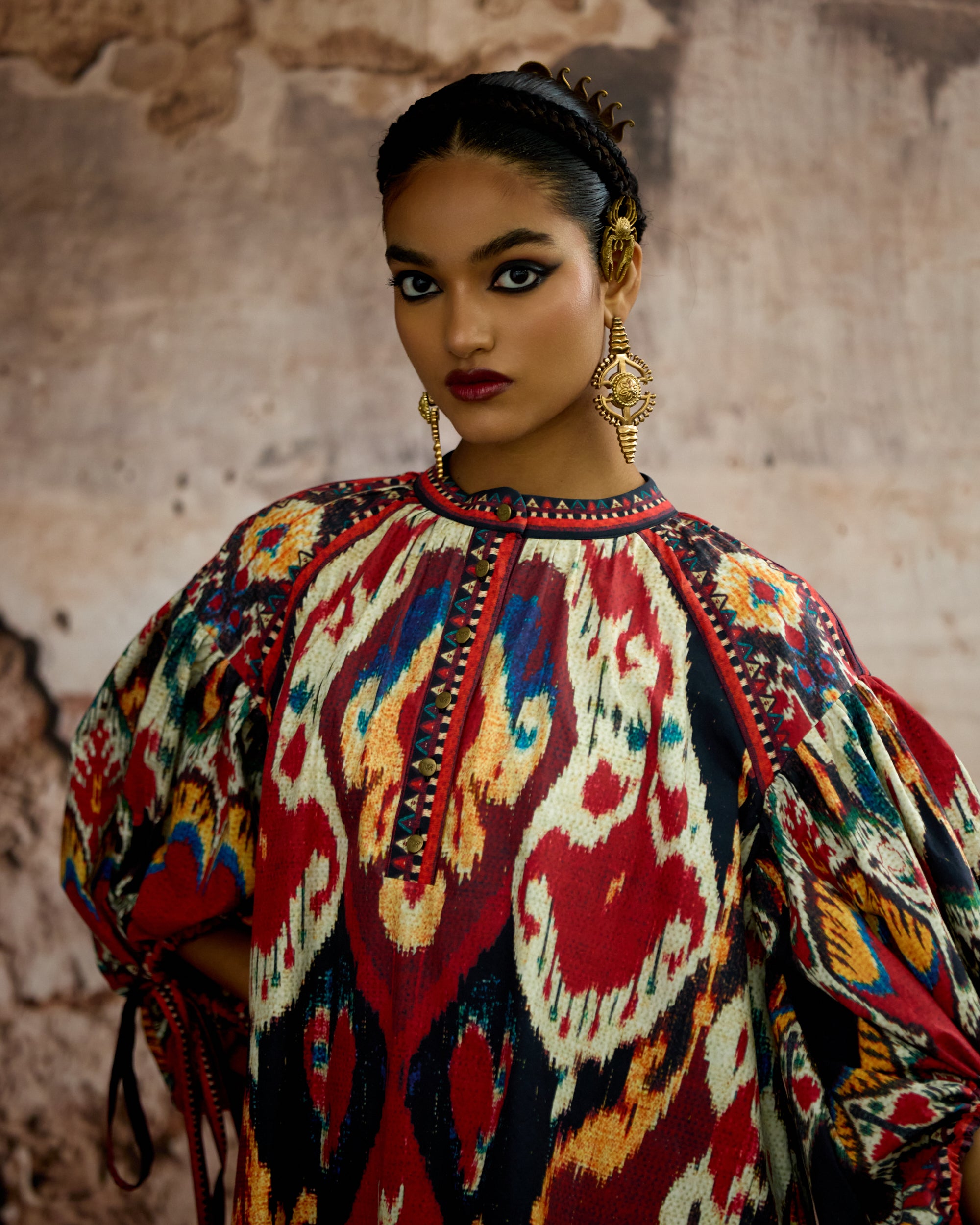 Kasbah : Angelica - Beige/Maroon