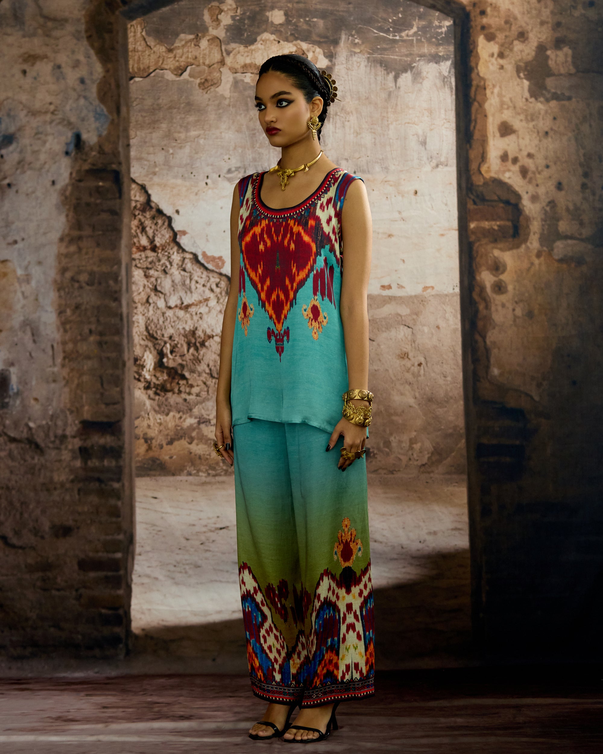 Kasbah : Kimono - Aqua/Lime