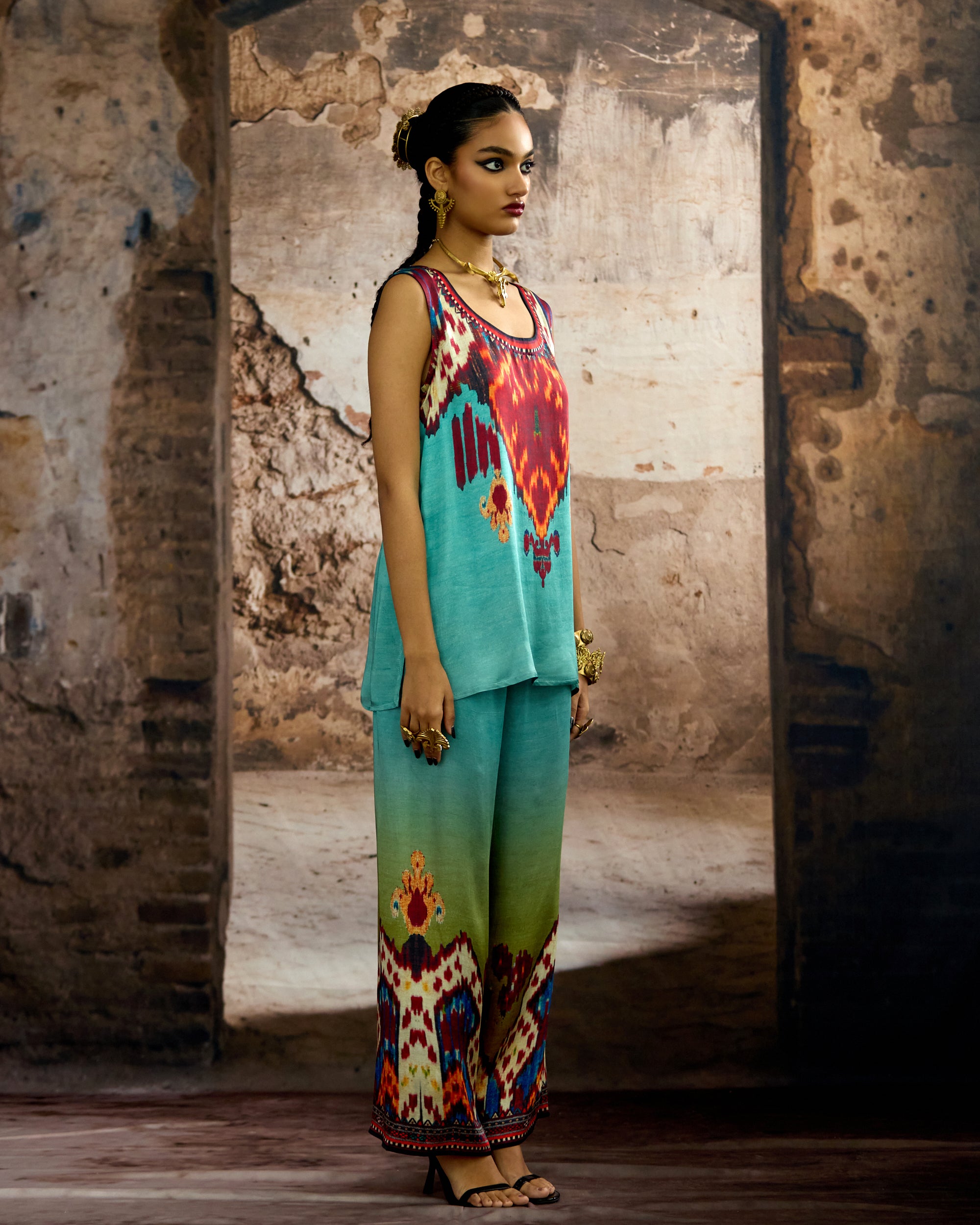 Kasbah : Kimono - Aqua/Lime
