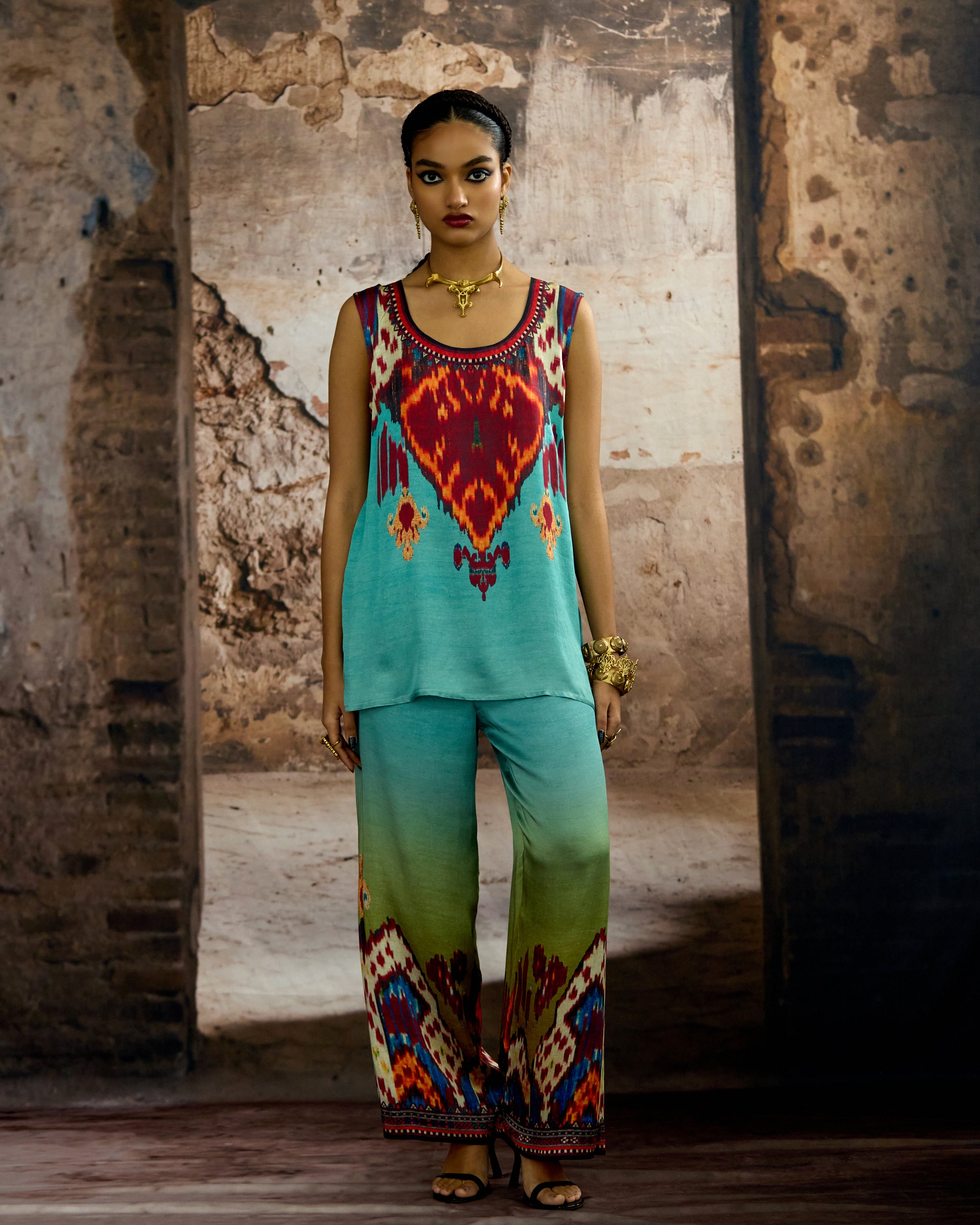 Kasbah : Kimono - Aqua/Lime
