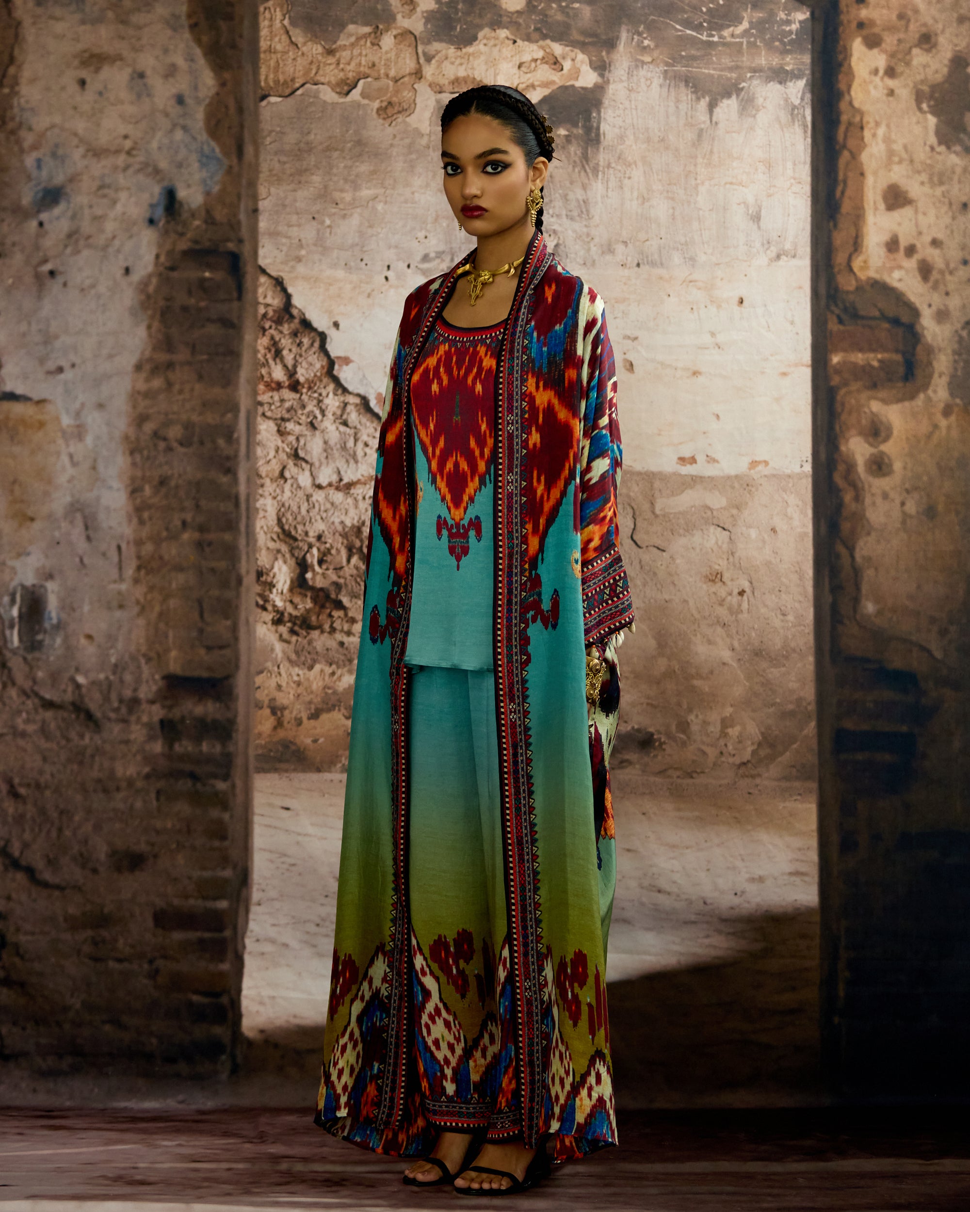 Kasbah : Kimono - Aqua/Lime