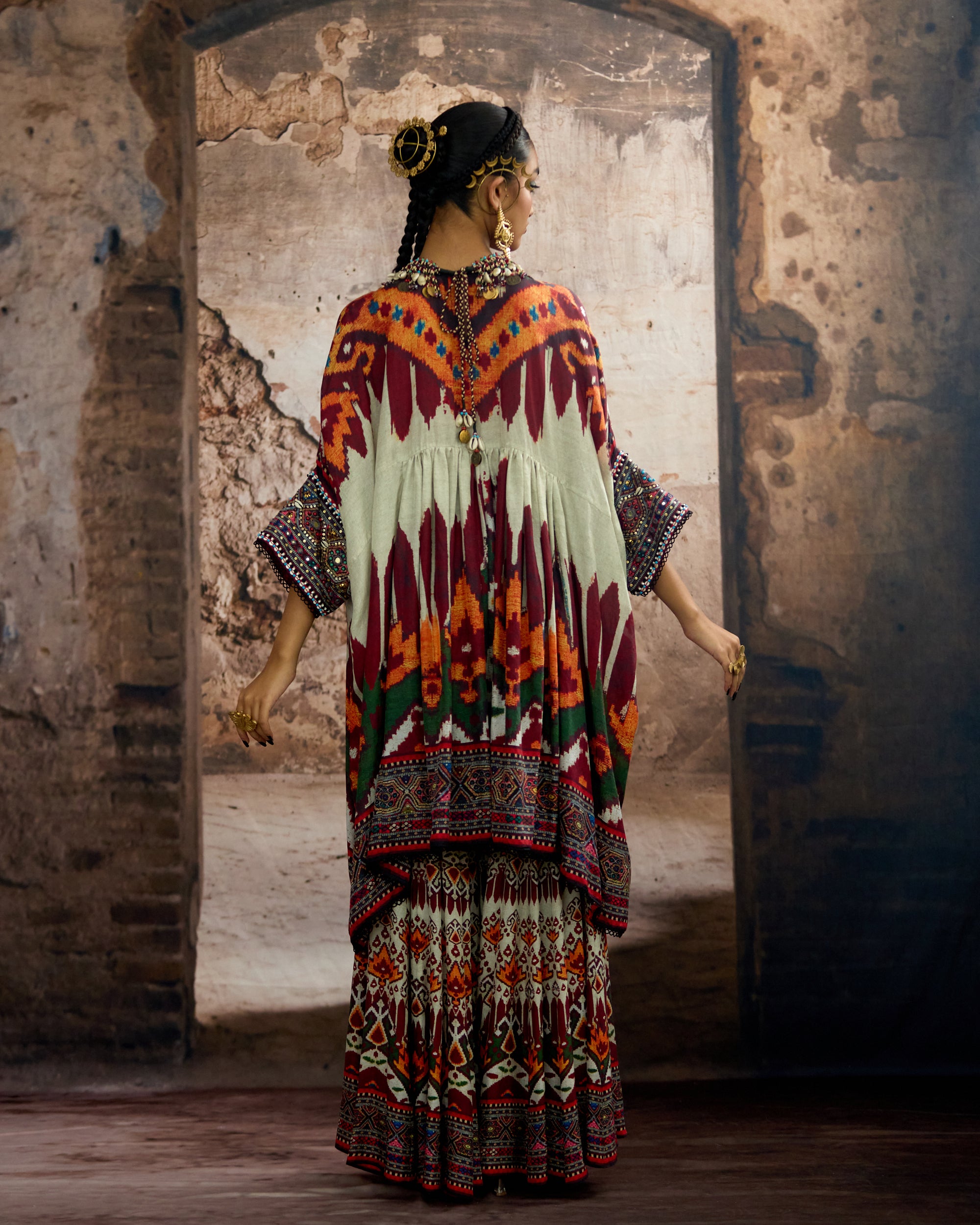 Kasbah : Parvati Sharara - Beige/Red