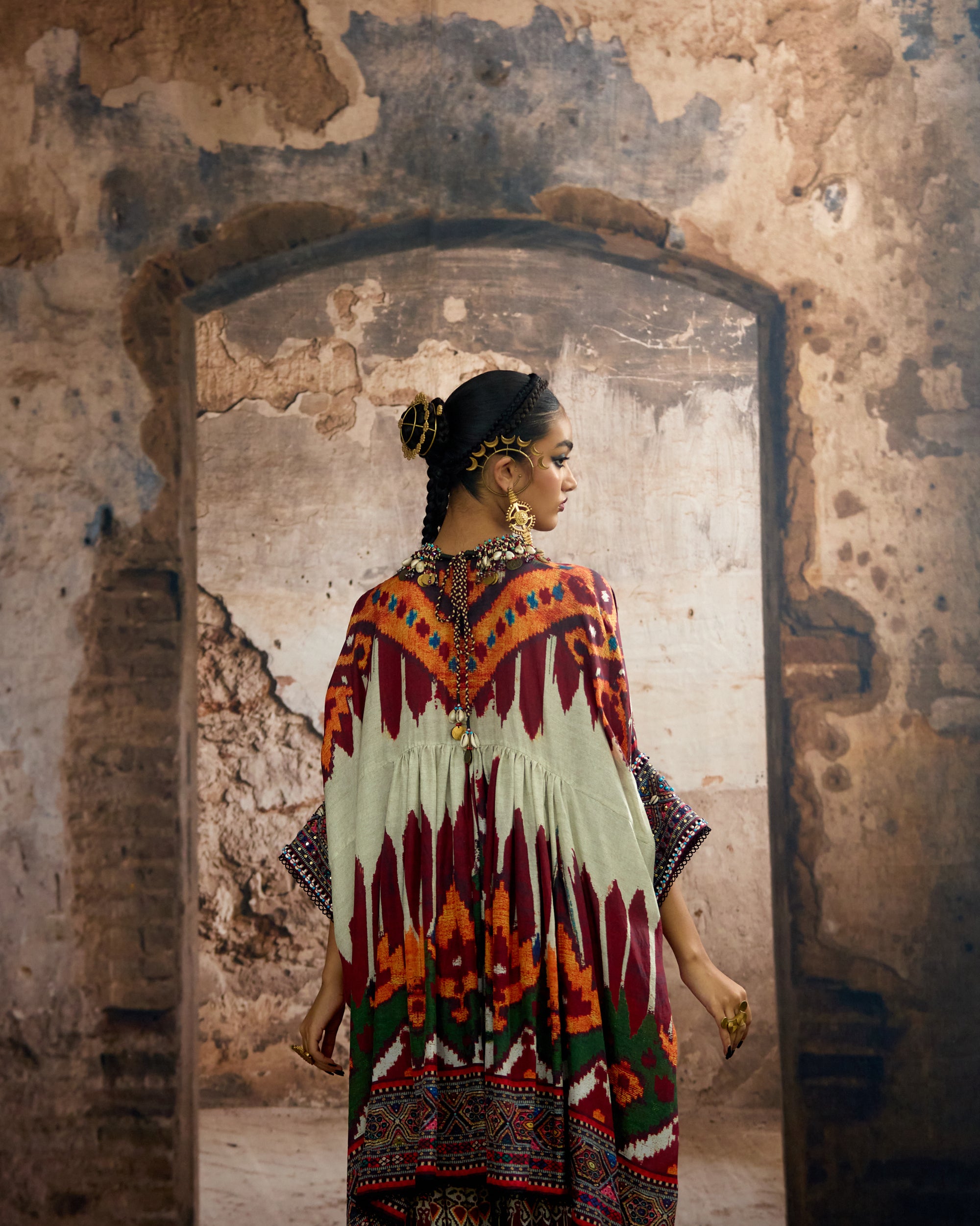 Kasbah : Parvati Sharara - Beige/Red
