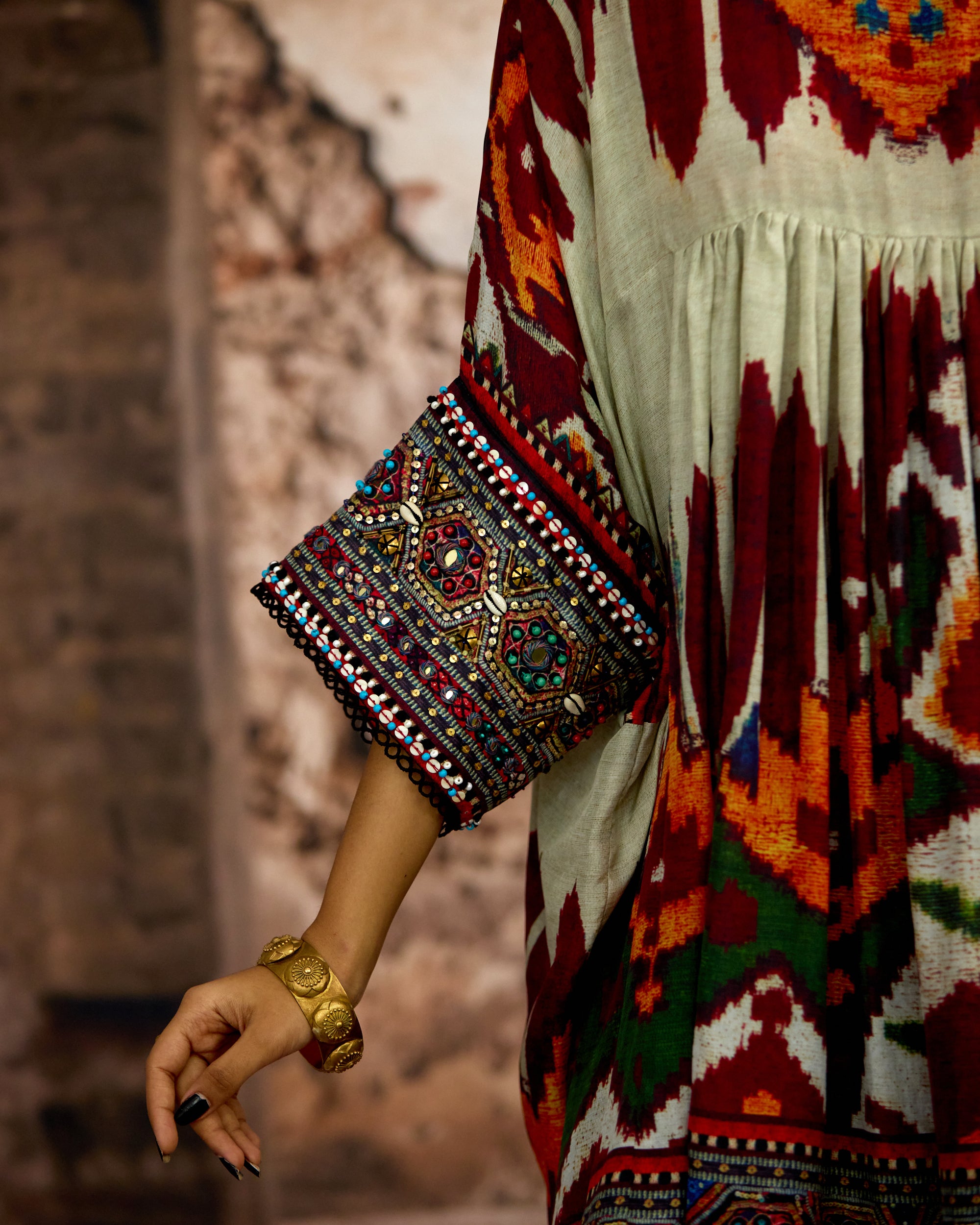Kasbah : Parvati Sharara - Beige/Red