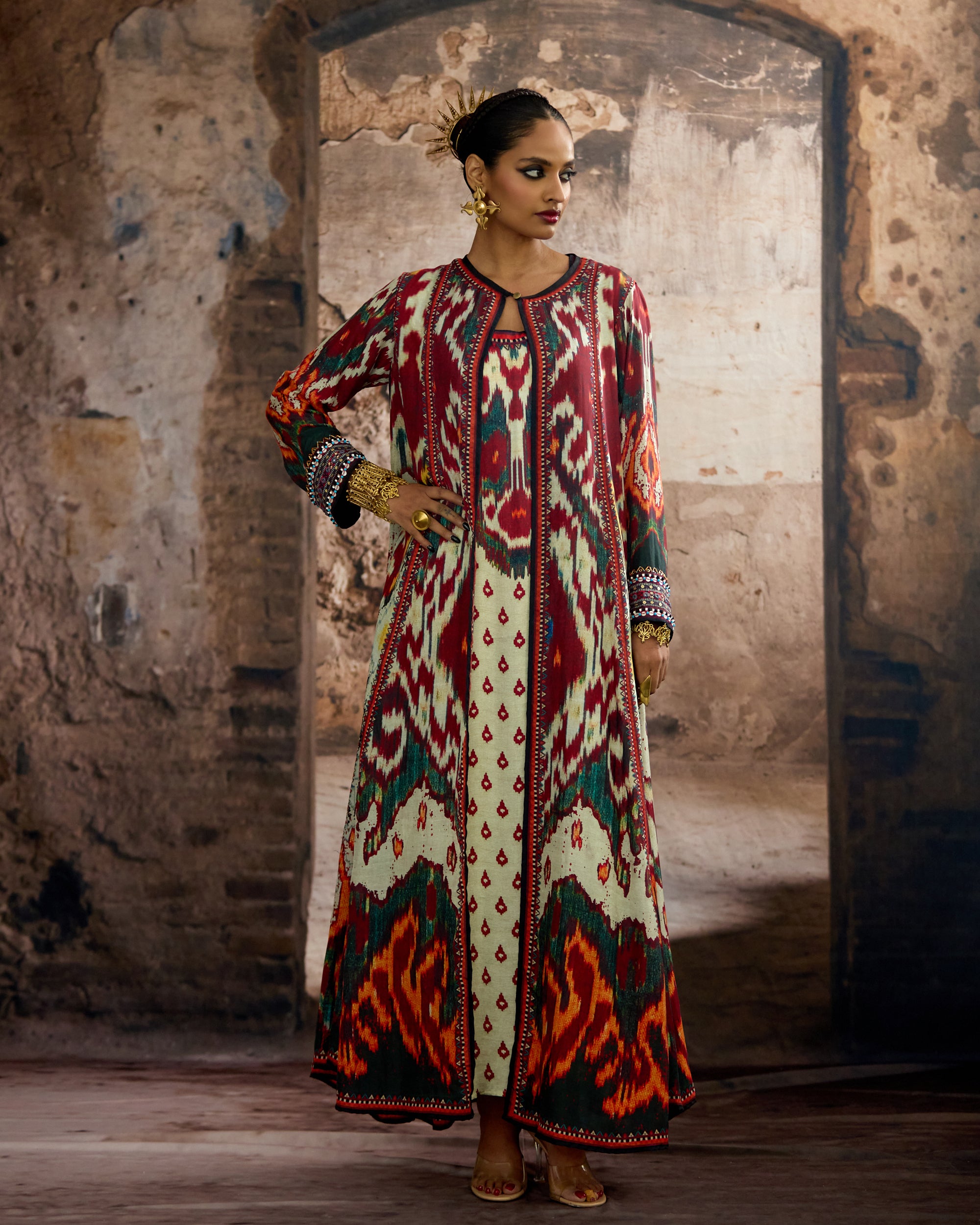 Kasbah : Aziza - Beige/Maroon