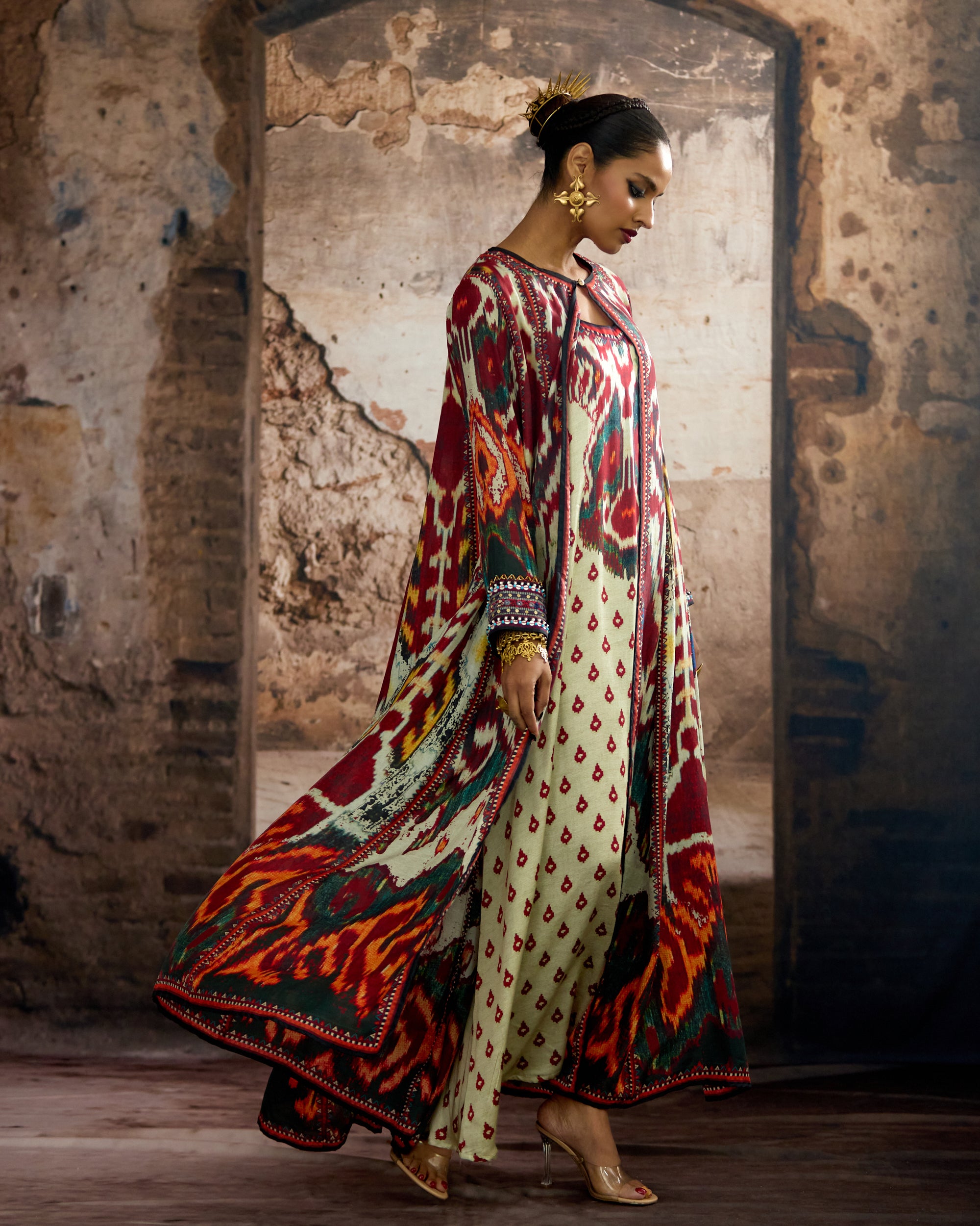 Kasbah : Aziza - Beige/Maroon