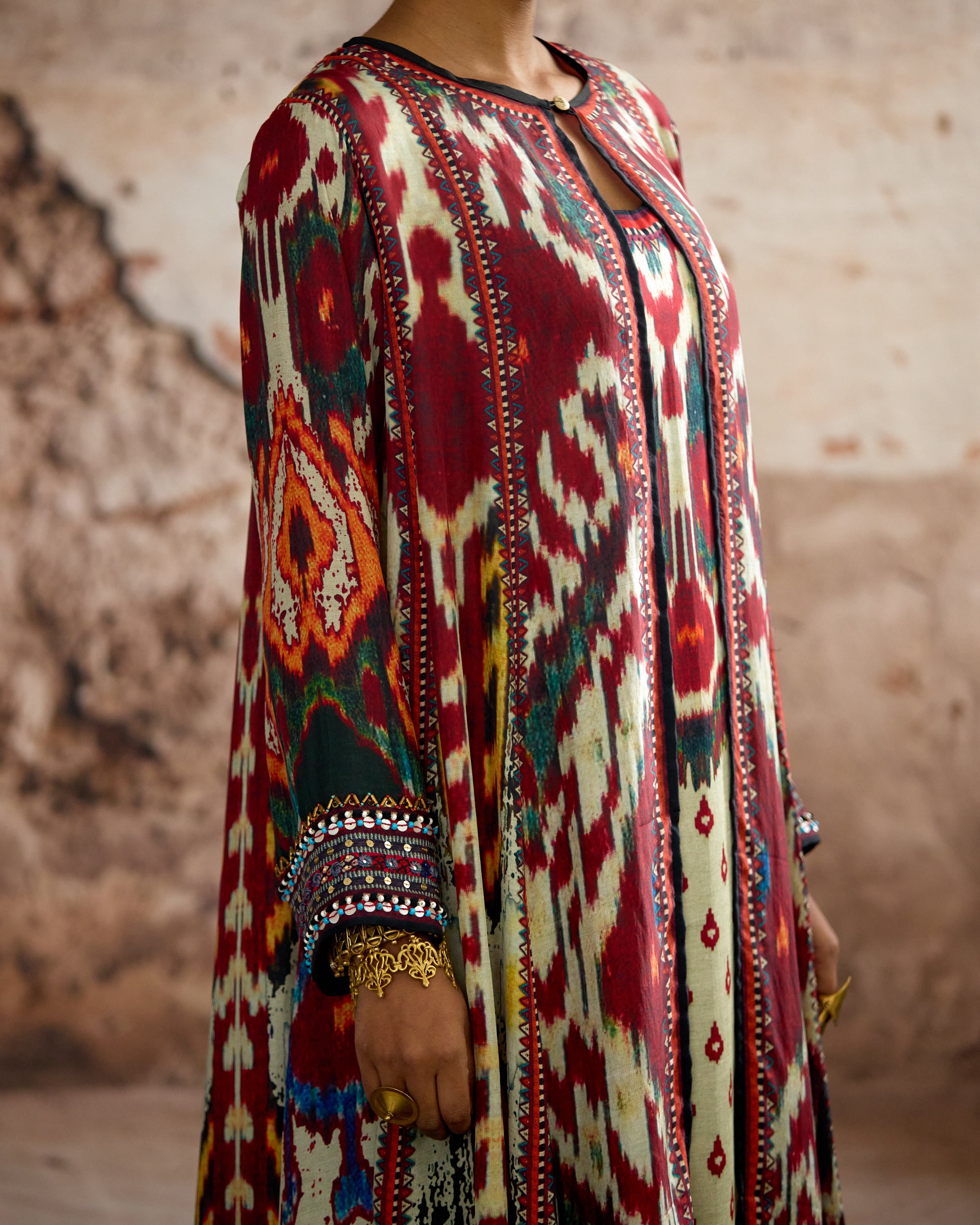 Kasbah : Aziza - Beige/Maroon