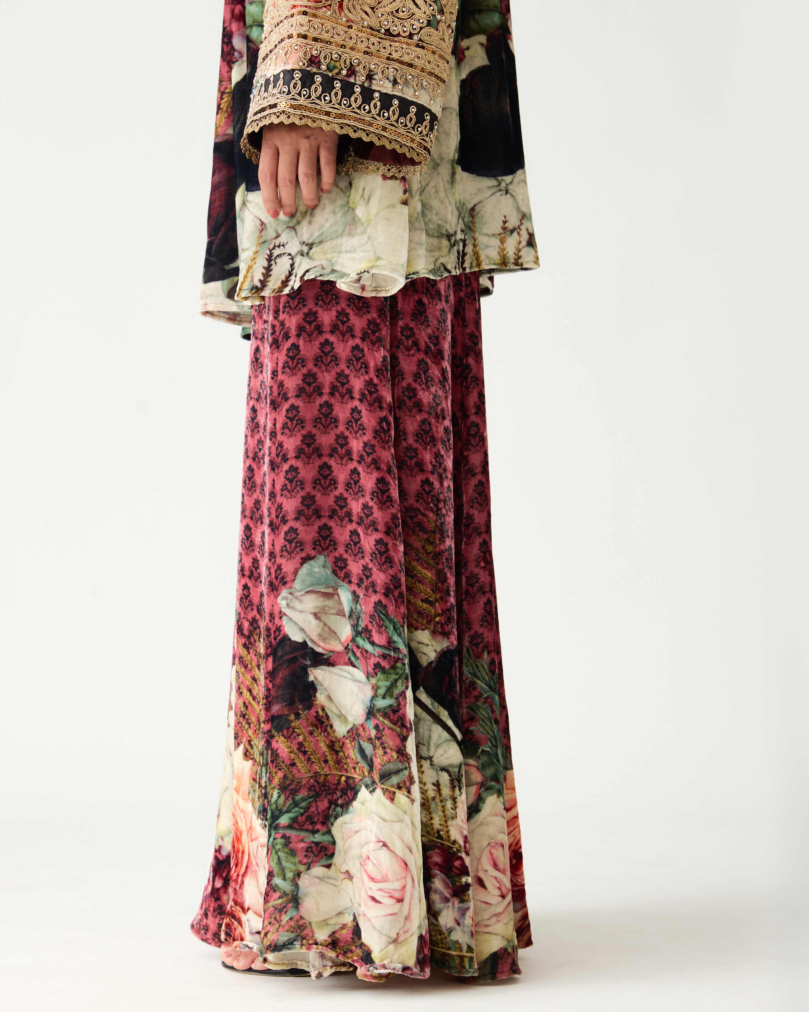 Zubaida : Pankti/Gharara - Vintage Rose