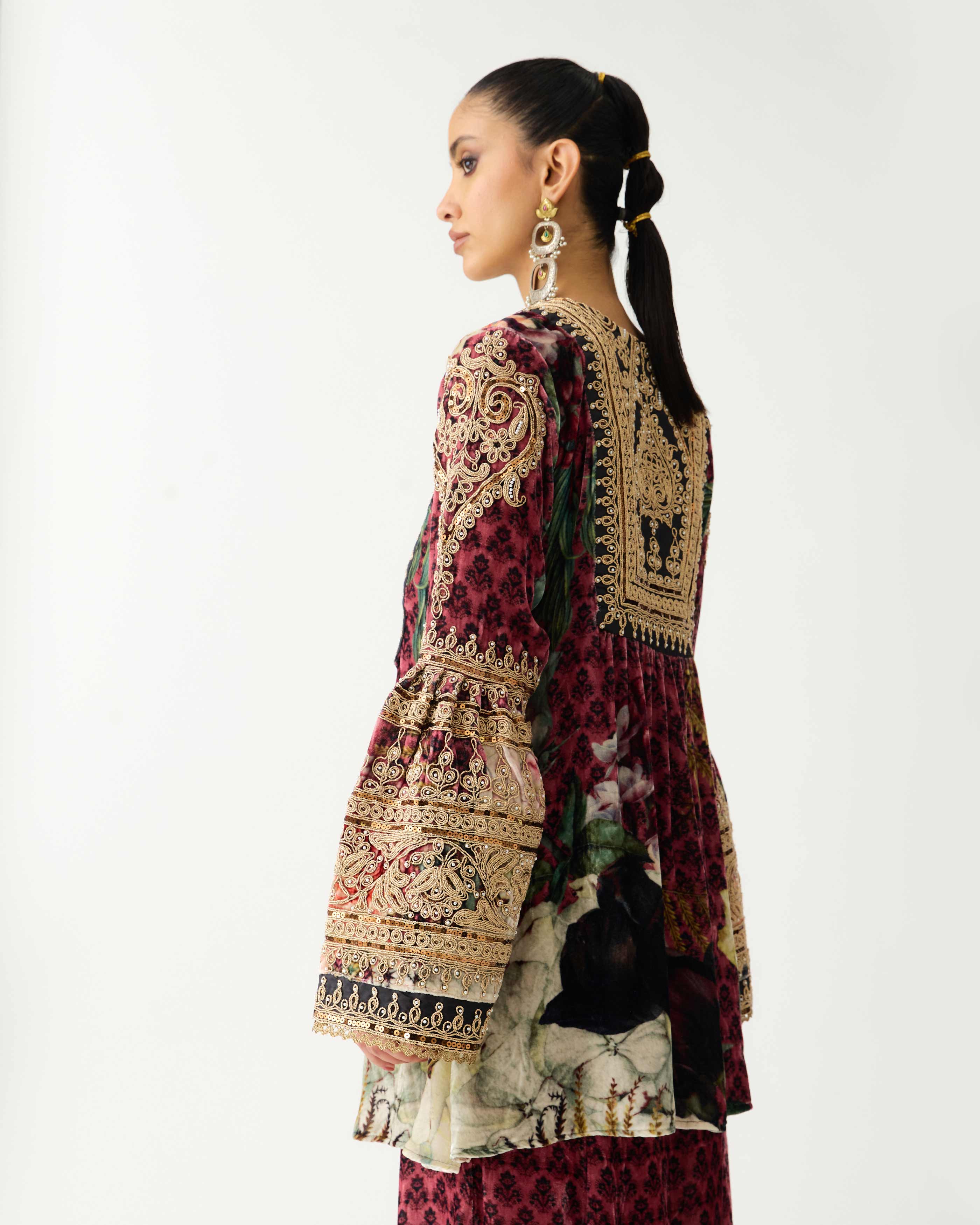 Zubaida : Pankti/Gharara - Vintage Rose