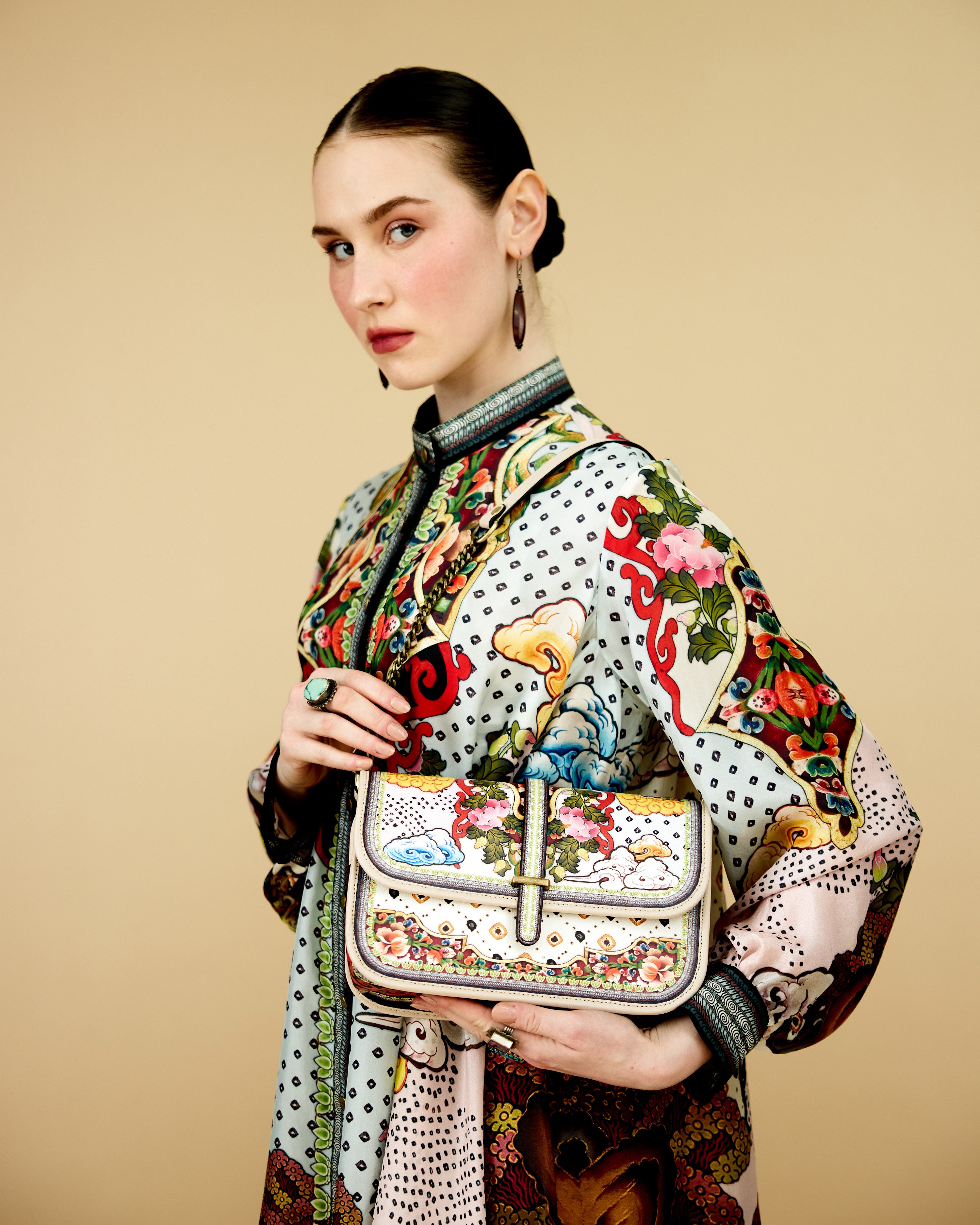 Ladakh : Nilofer - Powder Blue/Beige