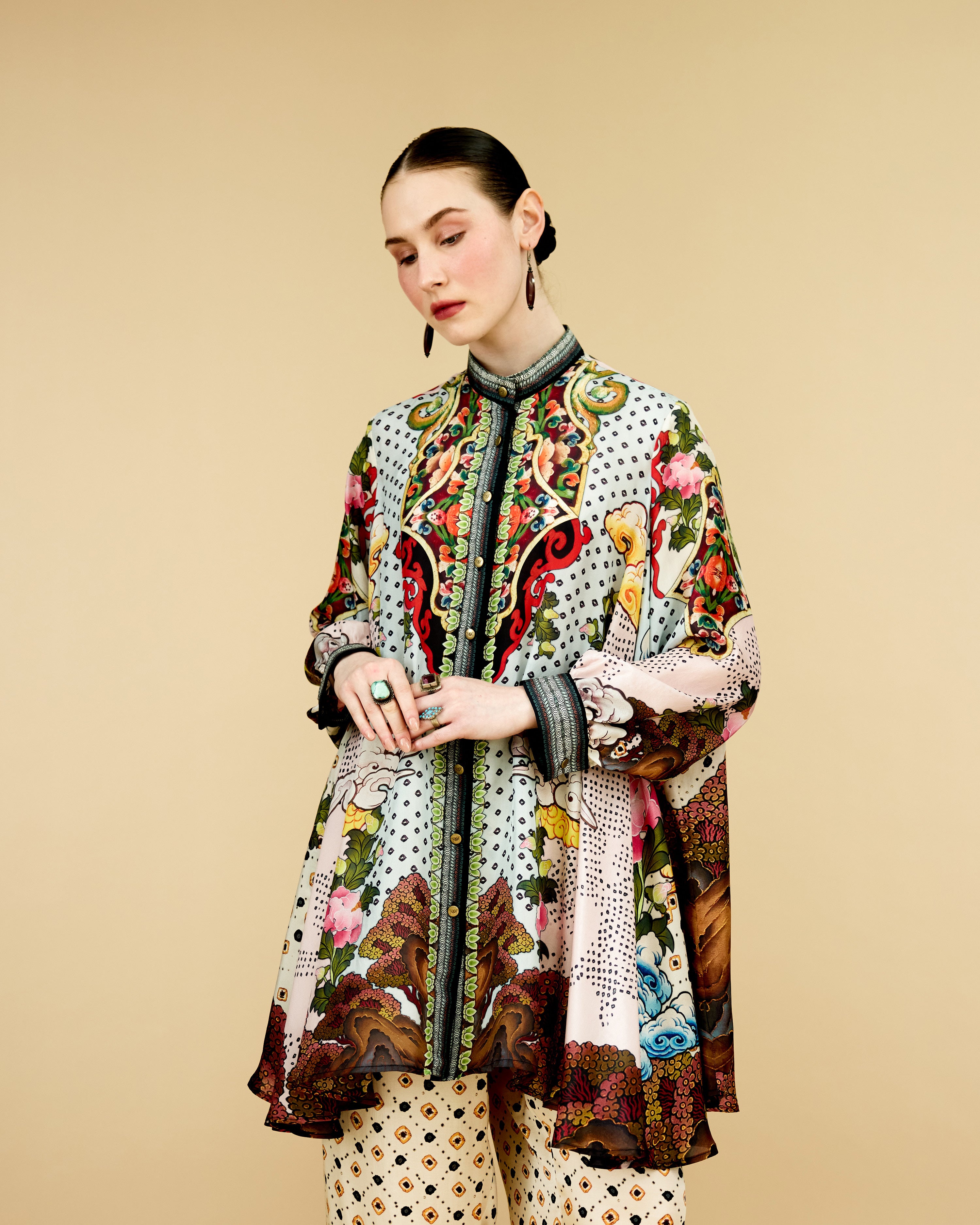 Ladakh : Nilofer - Powder Blue/Beige