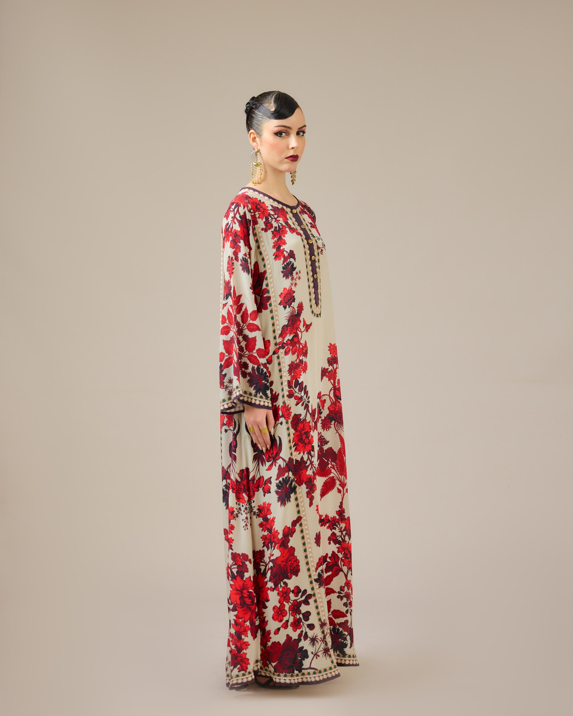 Nizam : Ghazala - Ivory/Red