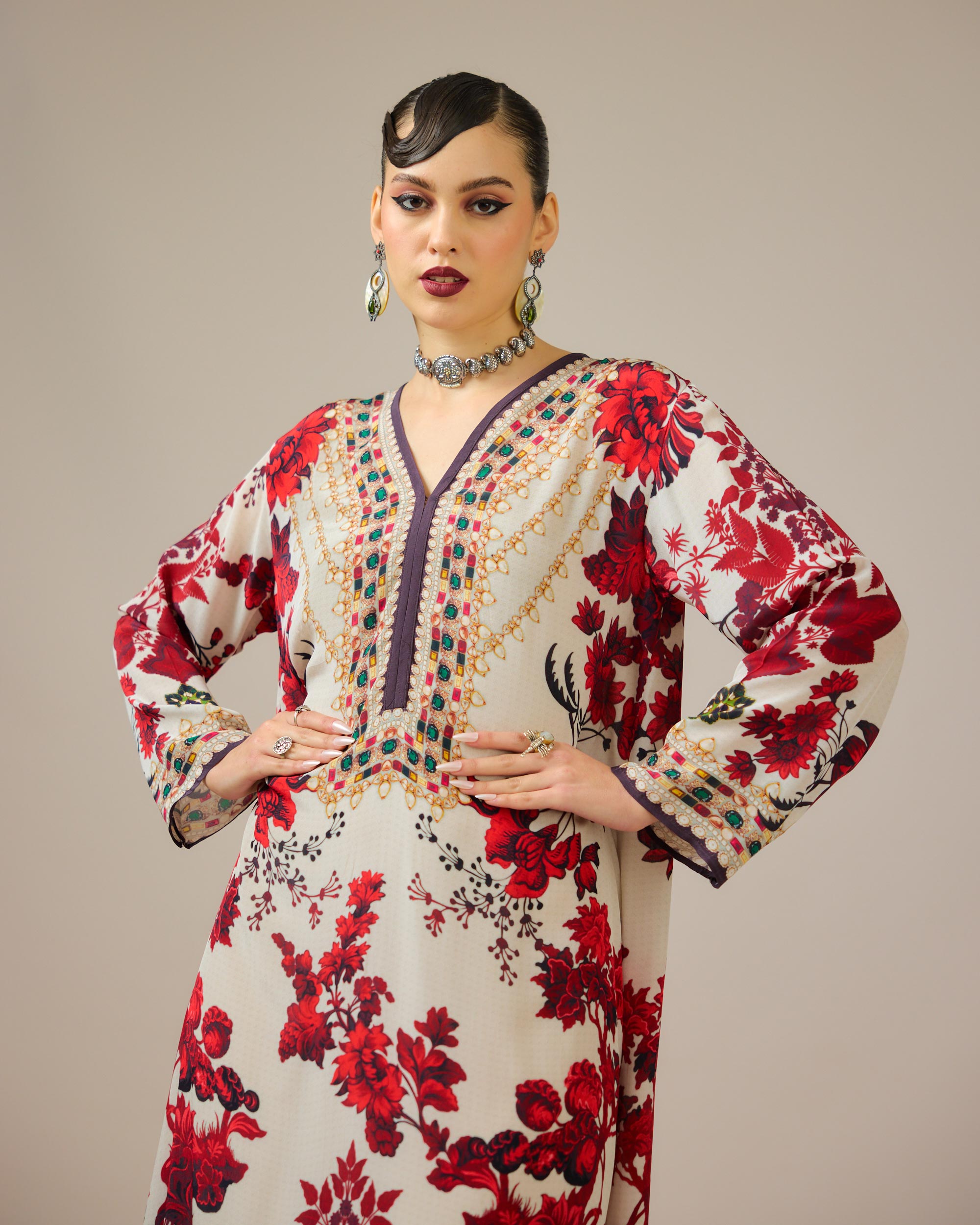 Nizam : Chantel - Ivory/Red