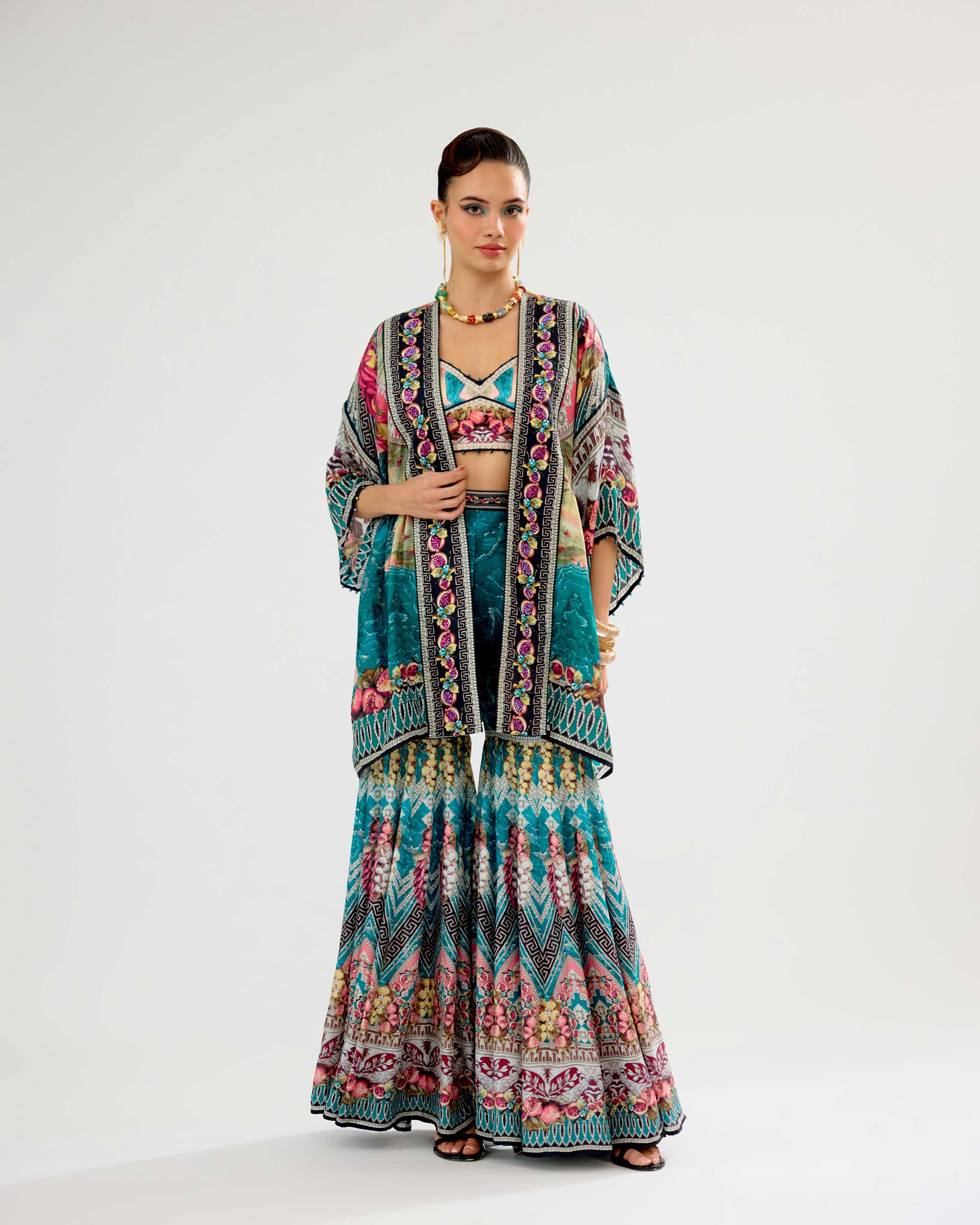 Orvieto : Kasheen/Sharara - Teal/Black