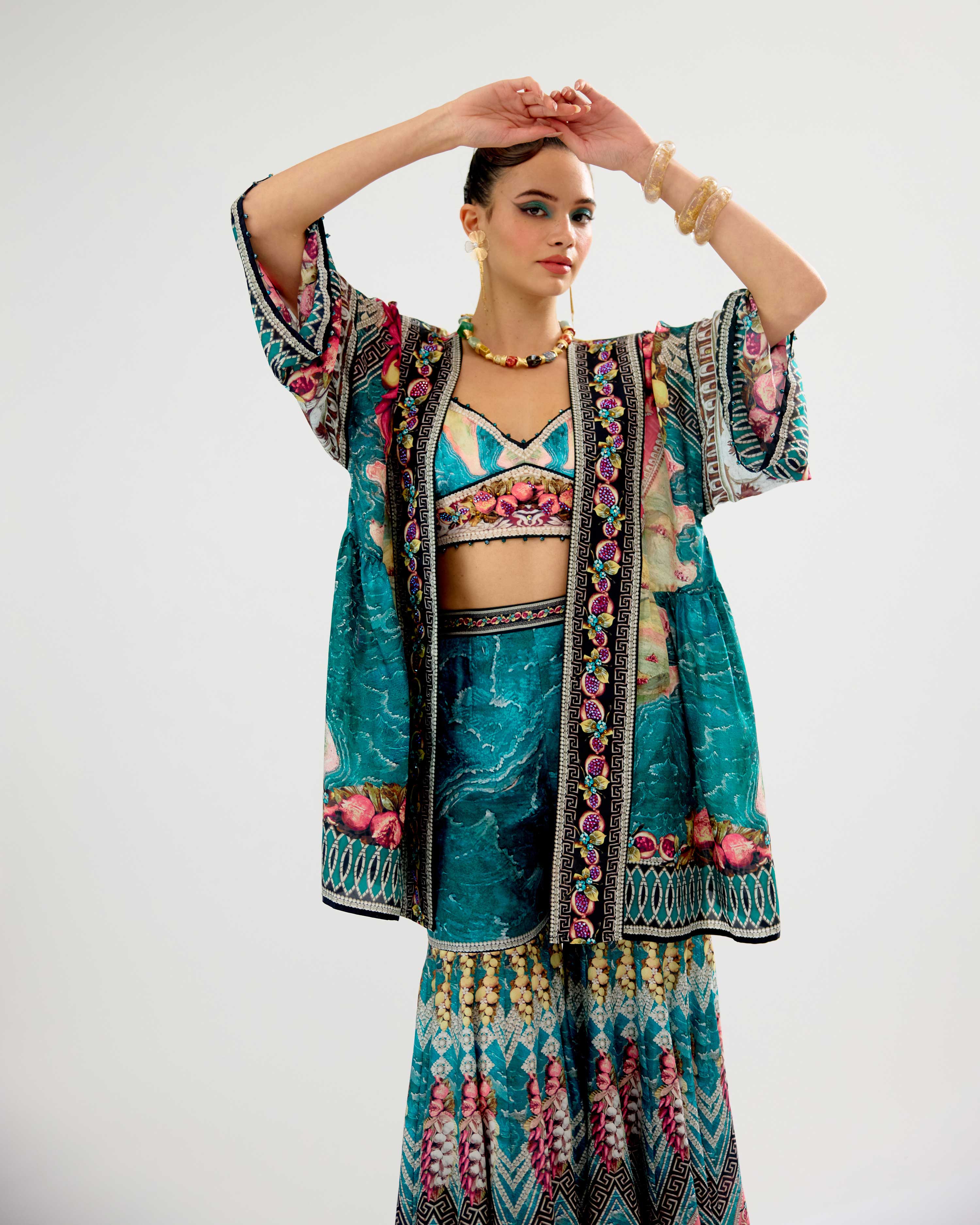 Orvieto : Kasheen/Sharara - Teal/Black