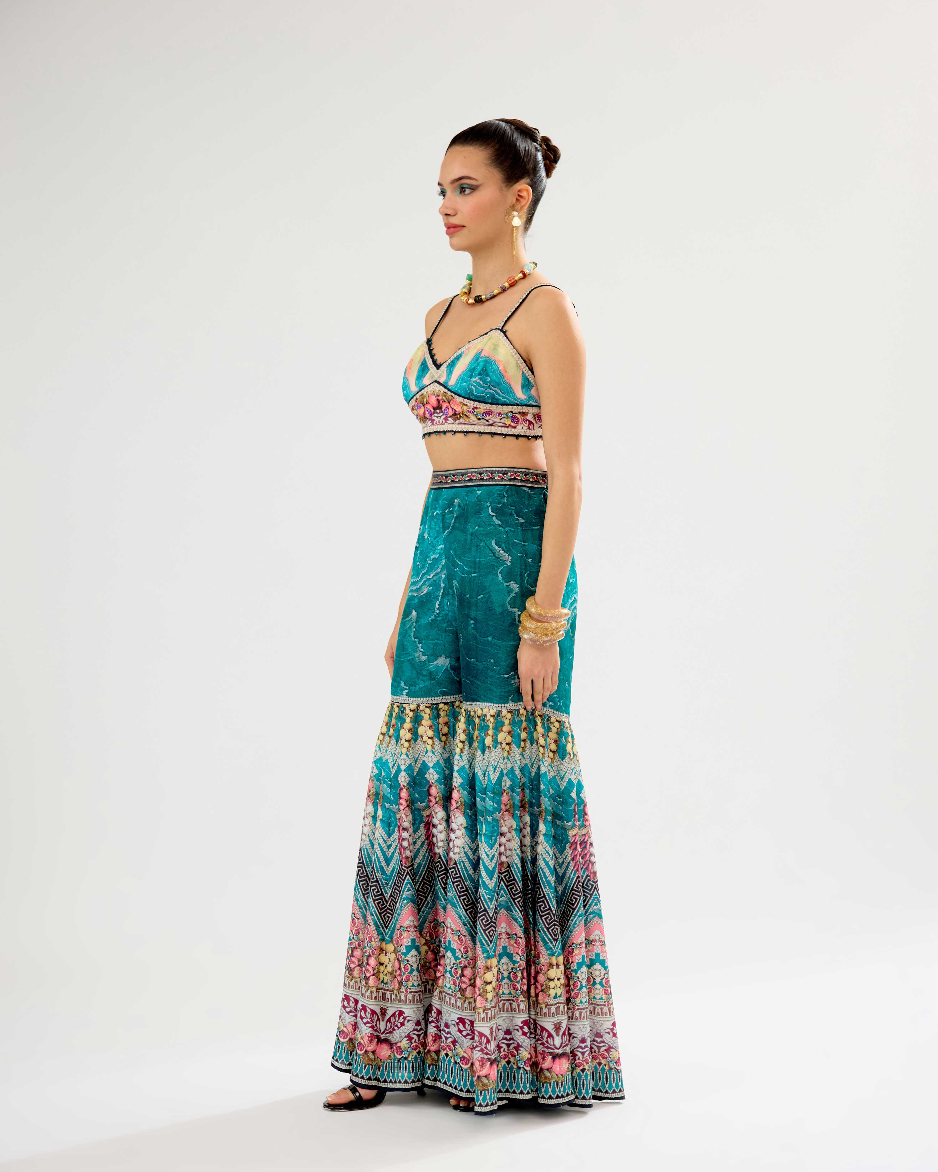 Orvieto : Kasheen/Sharara - Teal/Black