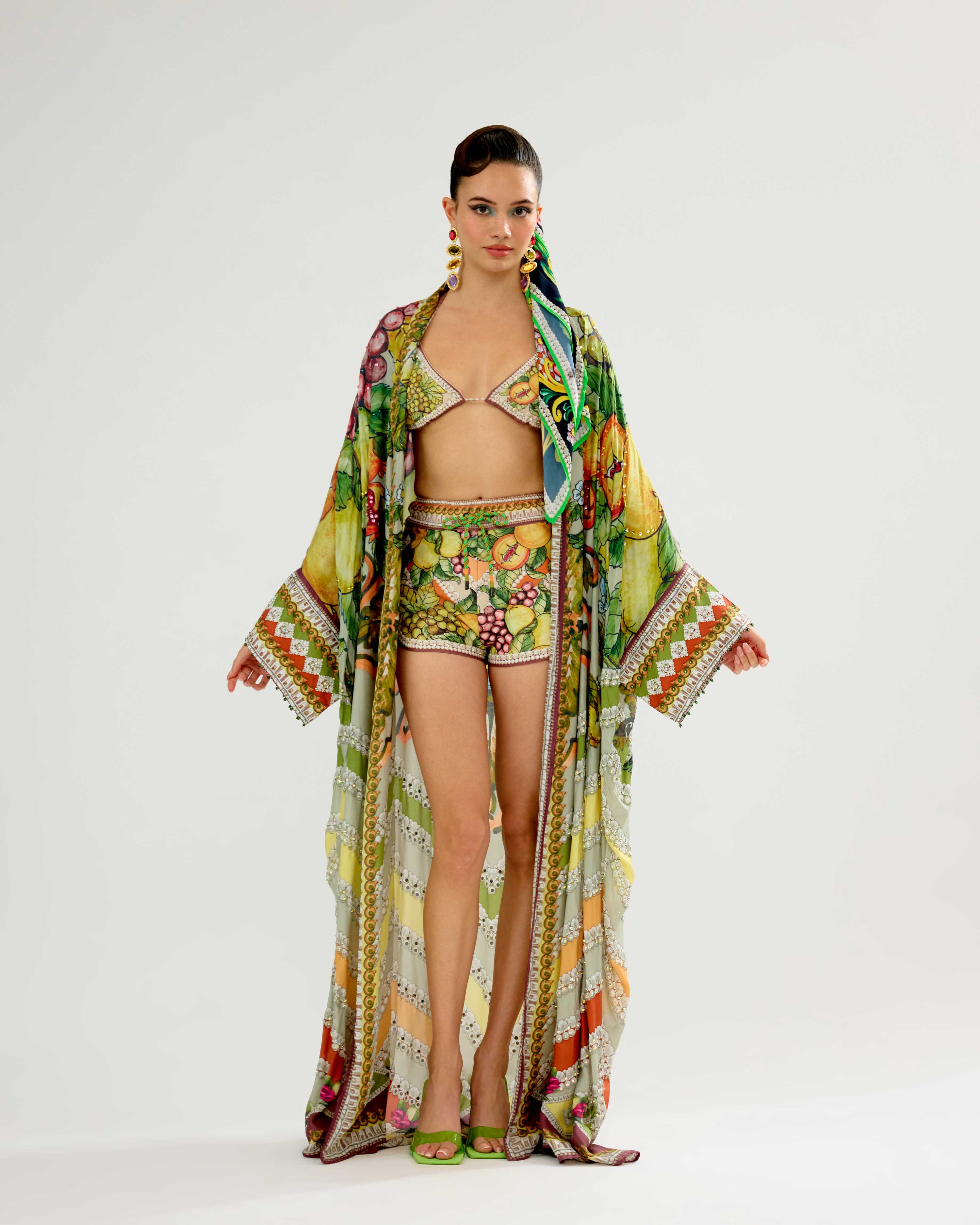 Orvieto : Kimono - Olive/Lemon