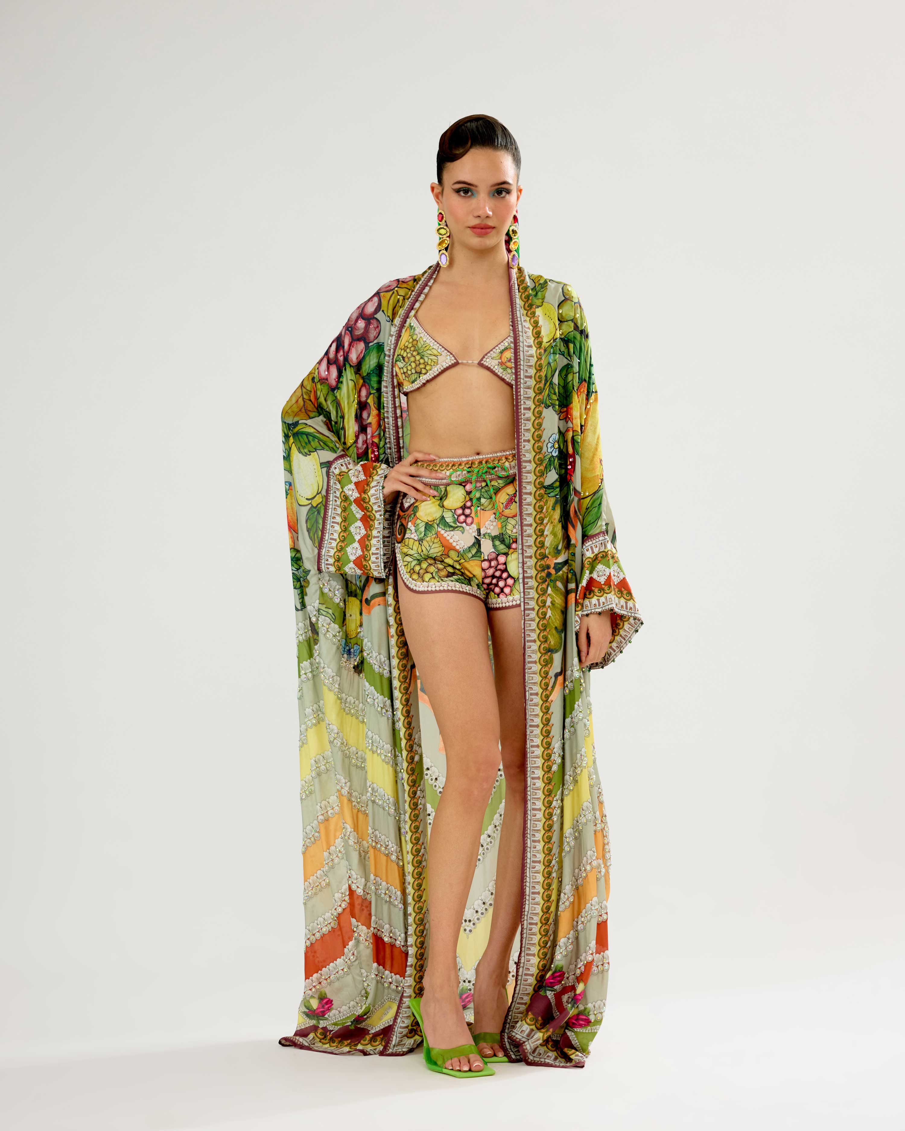 Orvieto : Kimono - Olive/Lemon