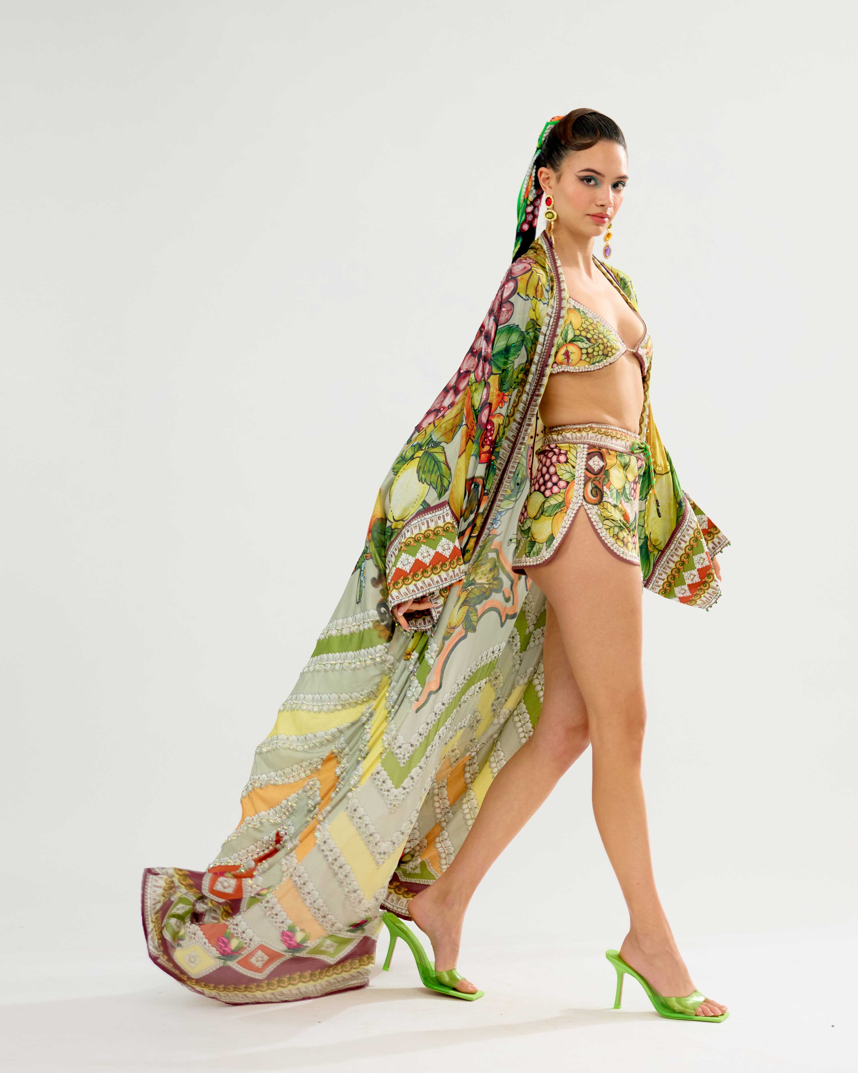 Orvieto : Kimono - Olive/Lemon