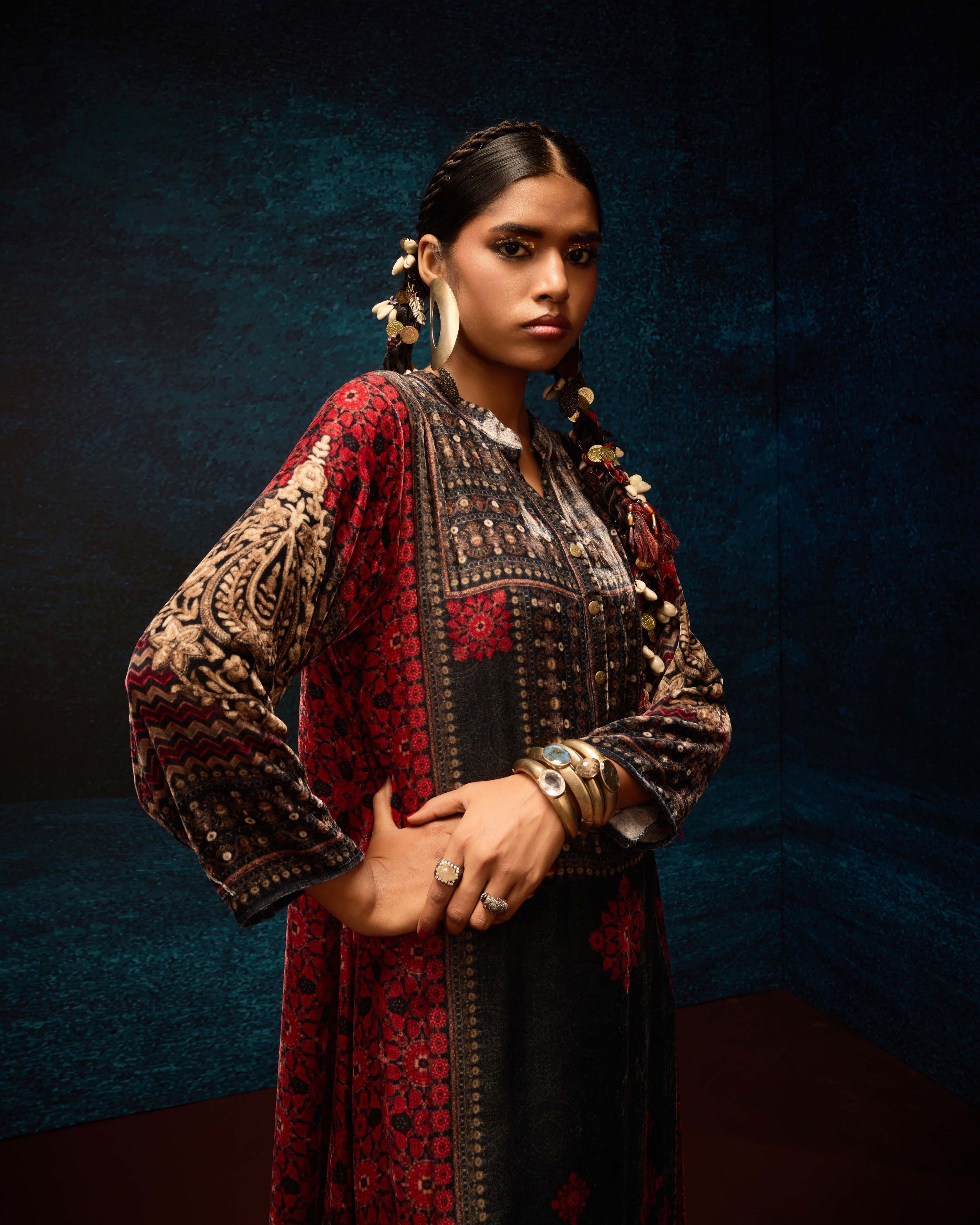 Ajrakh : Zeynep - Red/Black