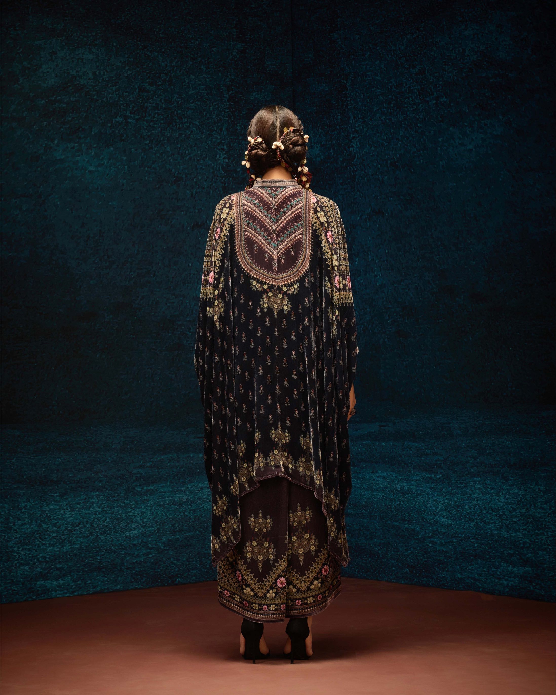 Ajrakh : Dakota - Black/Burgundy