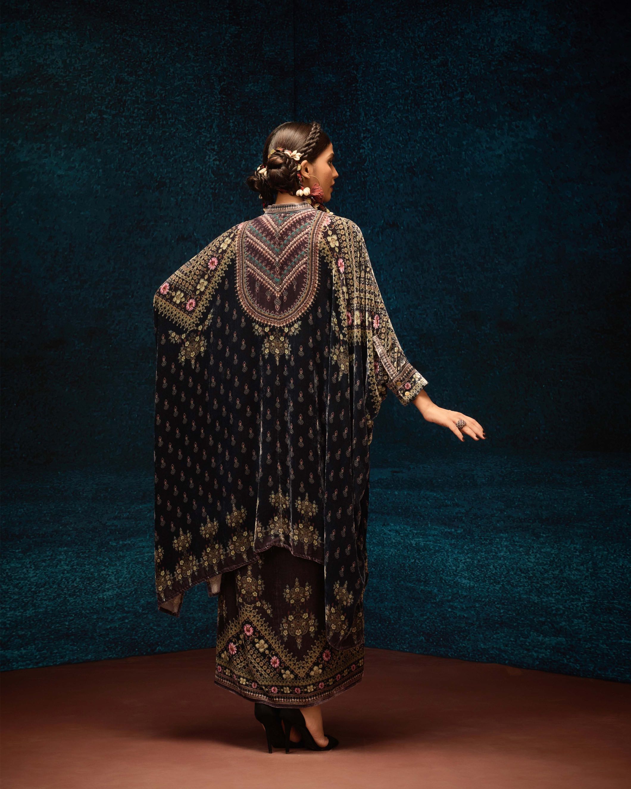 Ajrakh : Dakota - Black/Burgundy
