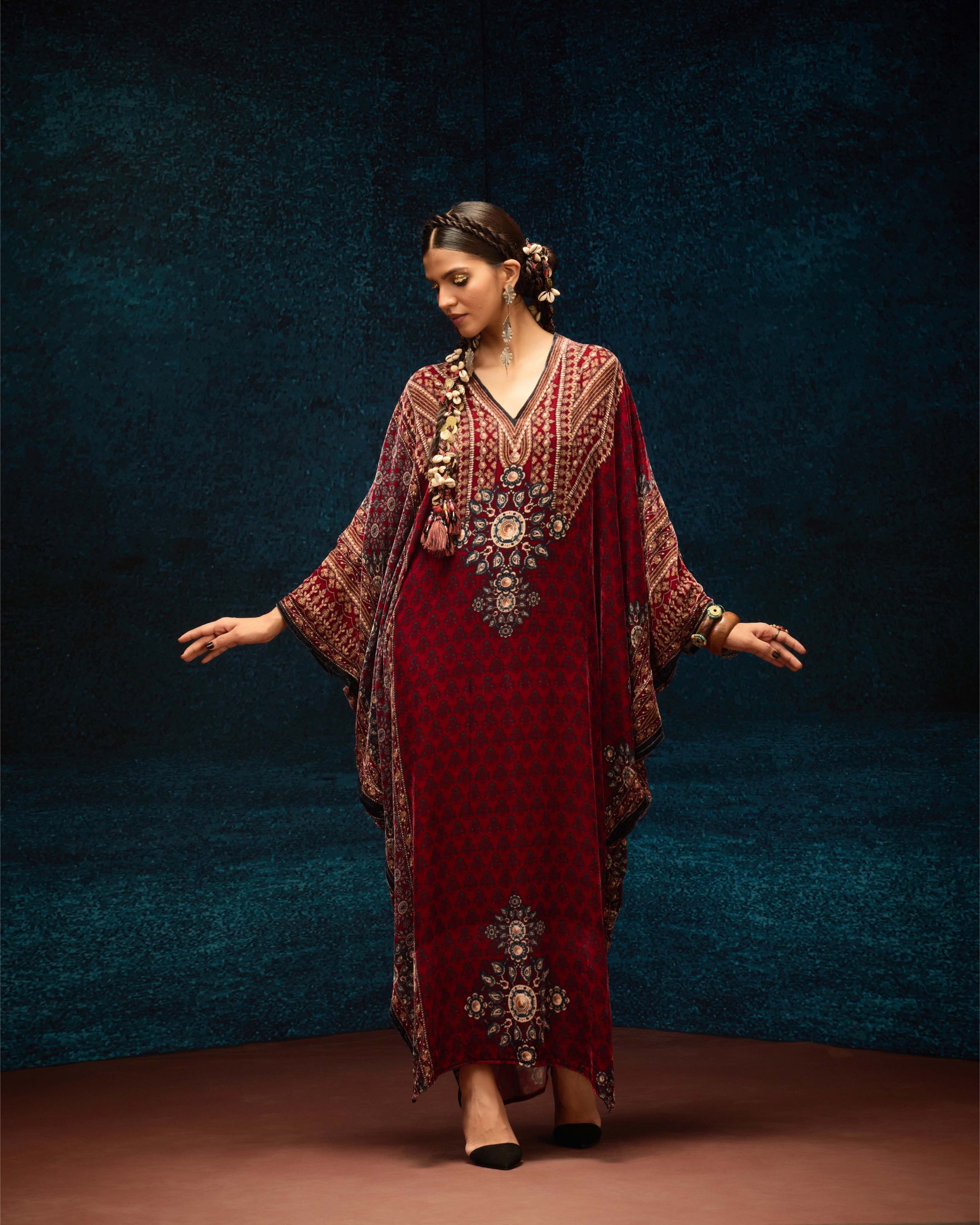 Ajrakh : Verusha - Maroon