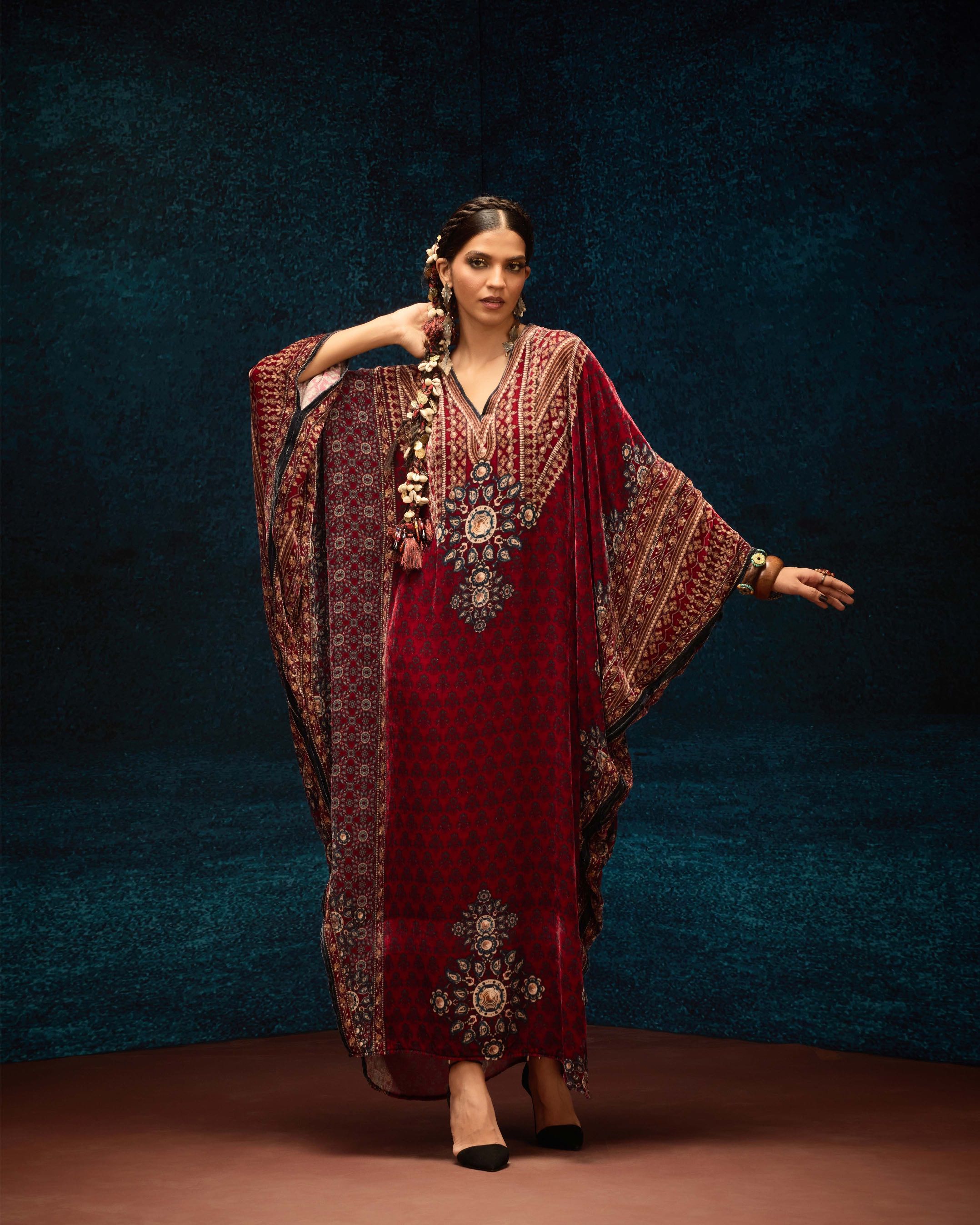 Ajrakh : Verusha - Maroon
