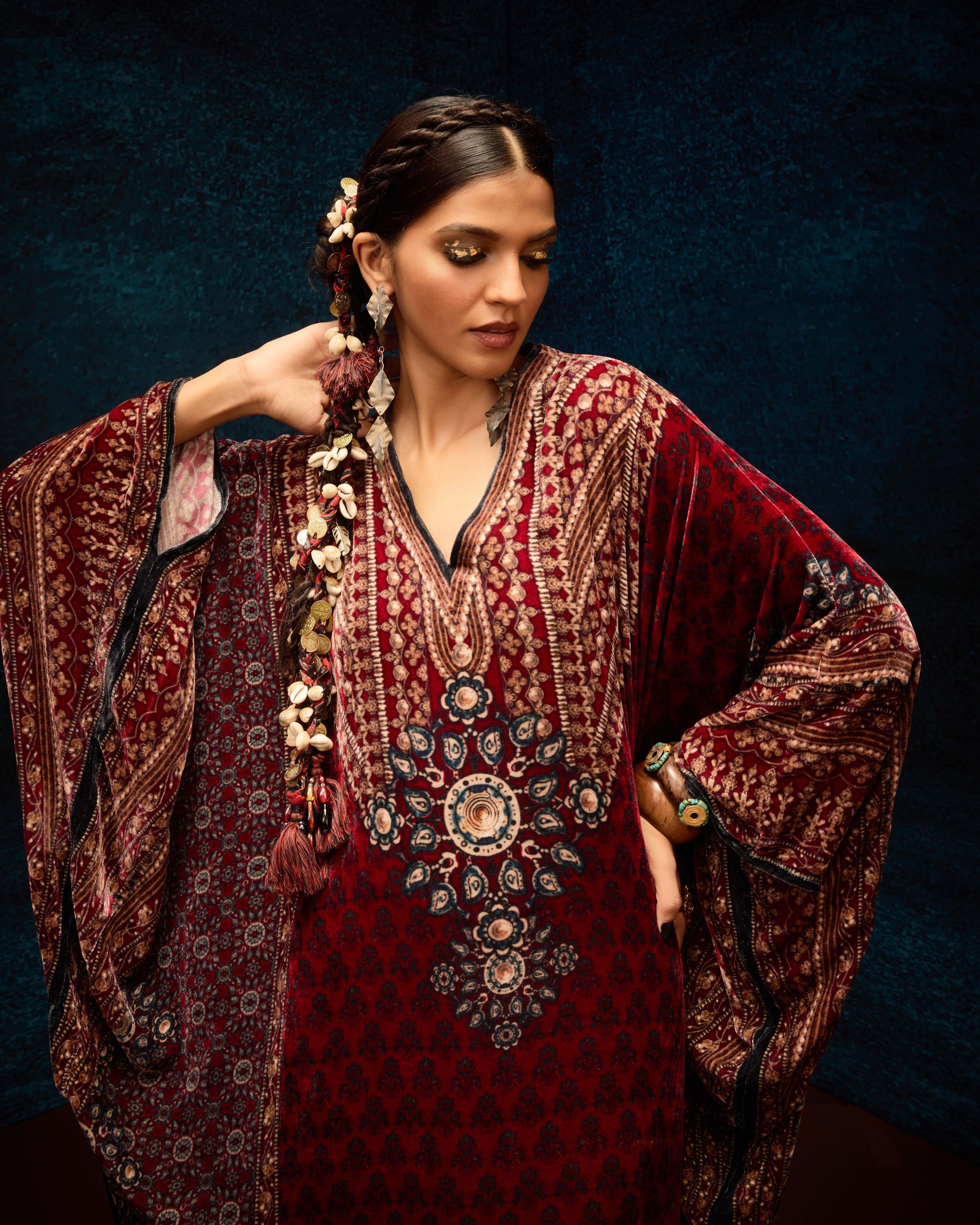 Ajrakh : Verusha - Maroon