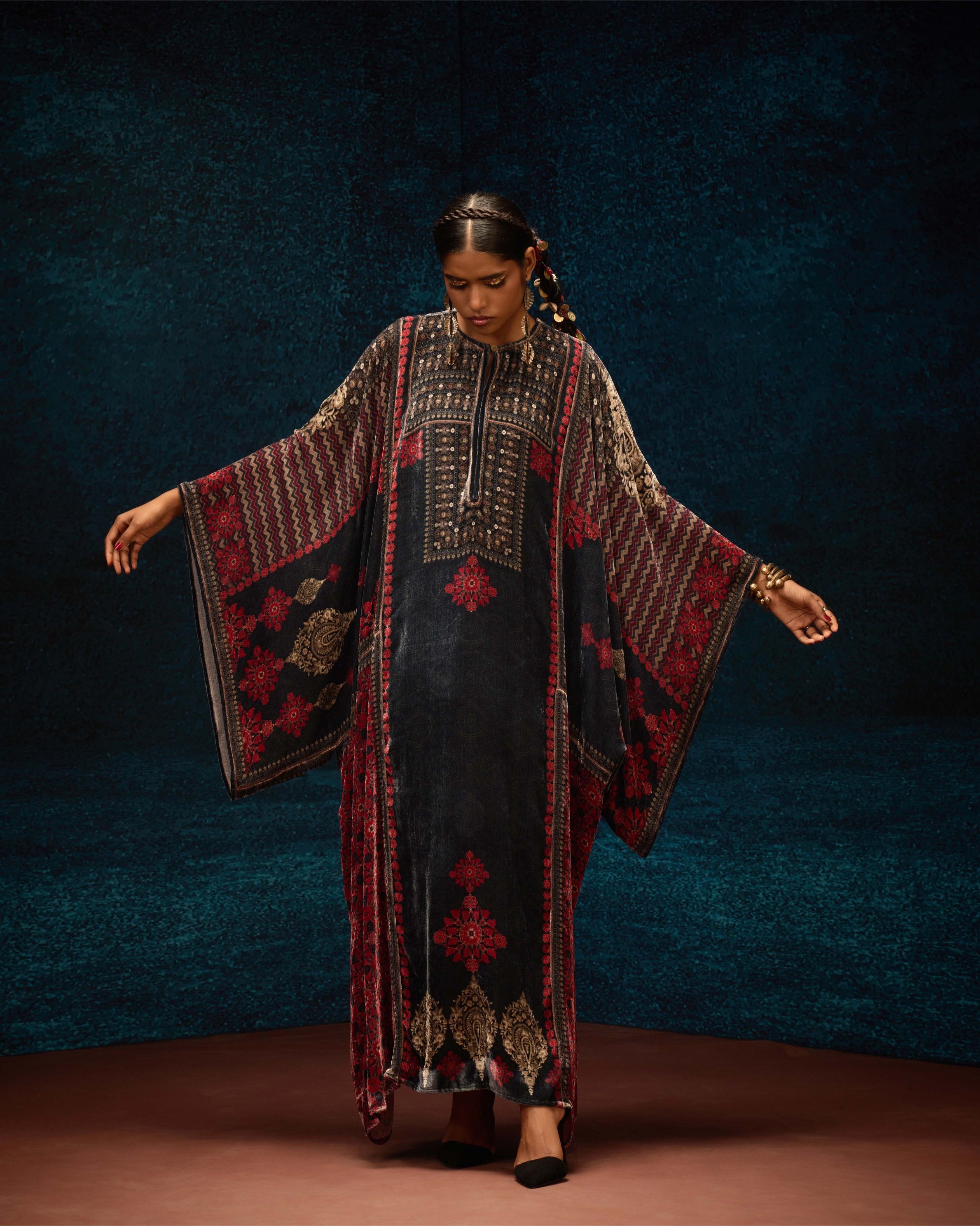 Ajrakh : Beatrice - Red/Black